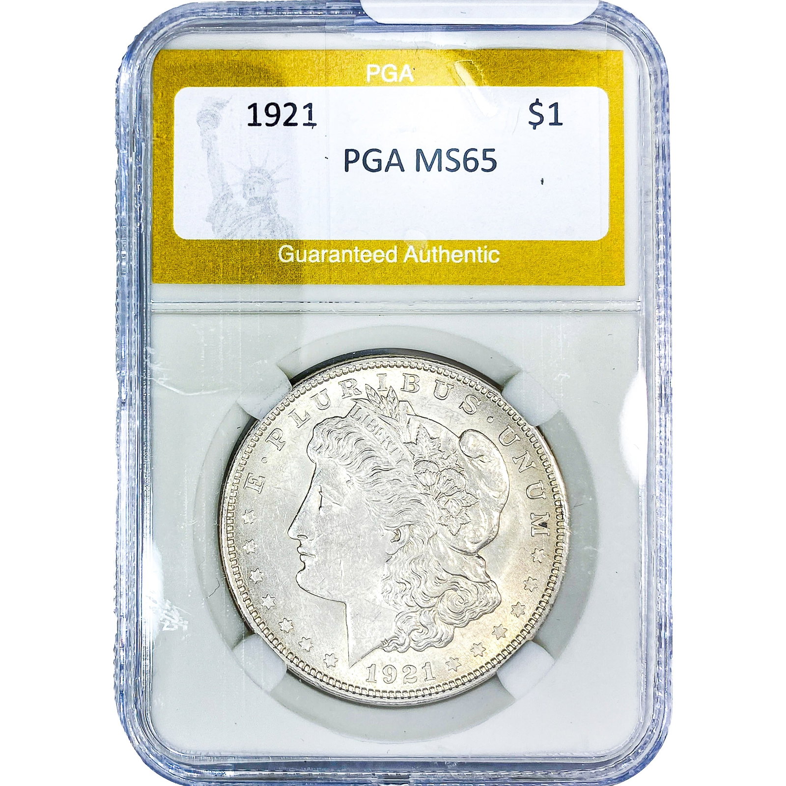 1921 Morgan Silver Dollar PGA MS65: 1921 Morgan Silver Dollar PGA MS65