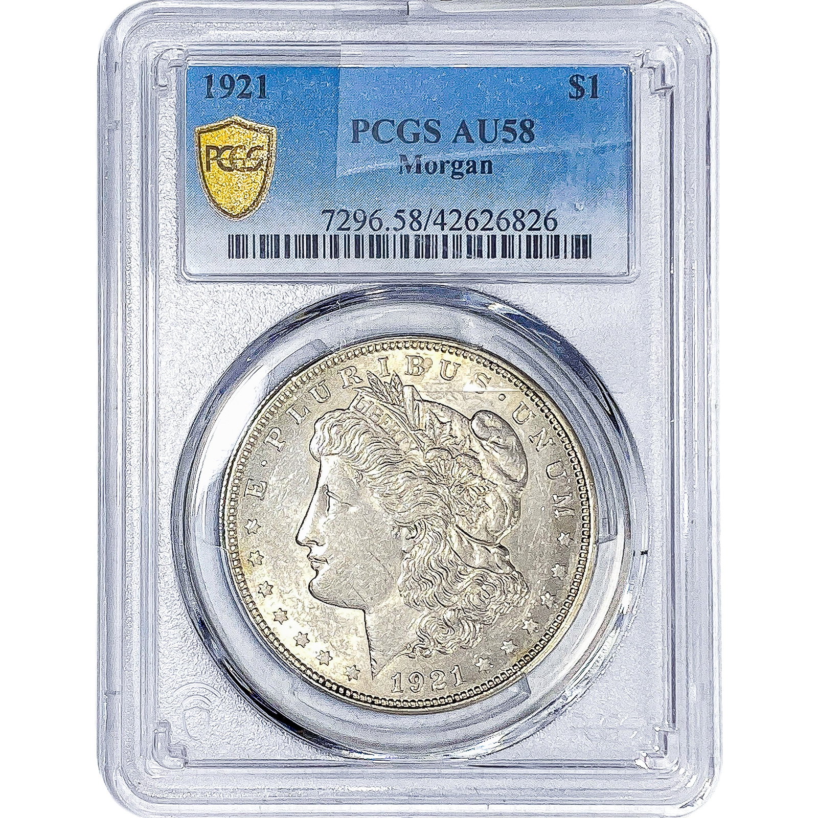 1921 Morgan Silver Dollar PCGS AU58: 1921 Morgan Silver Dollar PCGS AU58