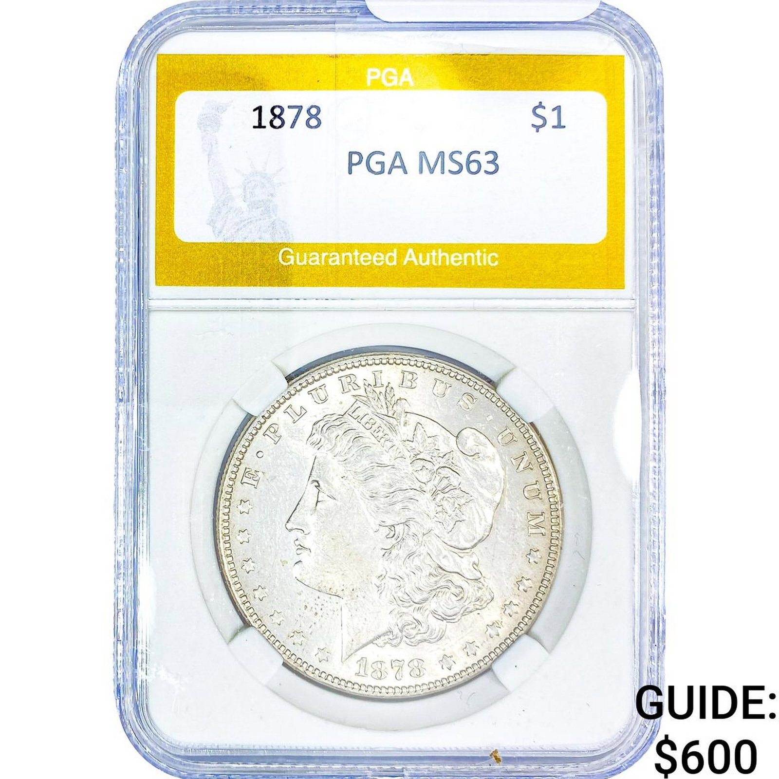 1878 Morgan Silver Dollar PGA MS63: 1878 Morgan Silver Dollar PGA MS63