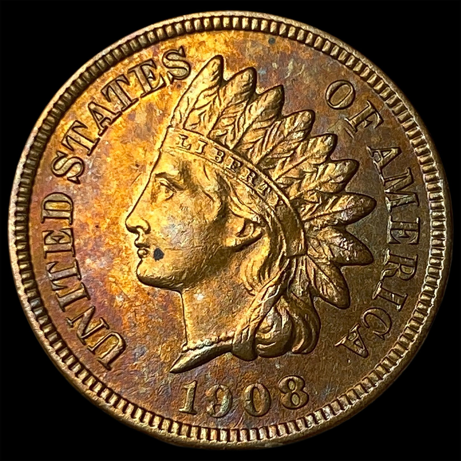 1908-S Indian Head Cent CLOSELY UNCIRCULATED (1 of 2)