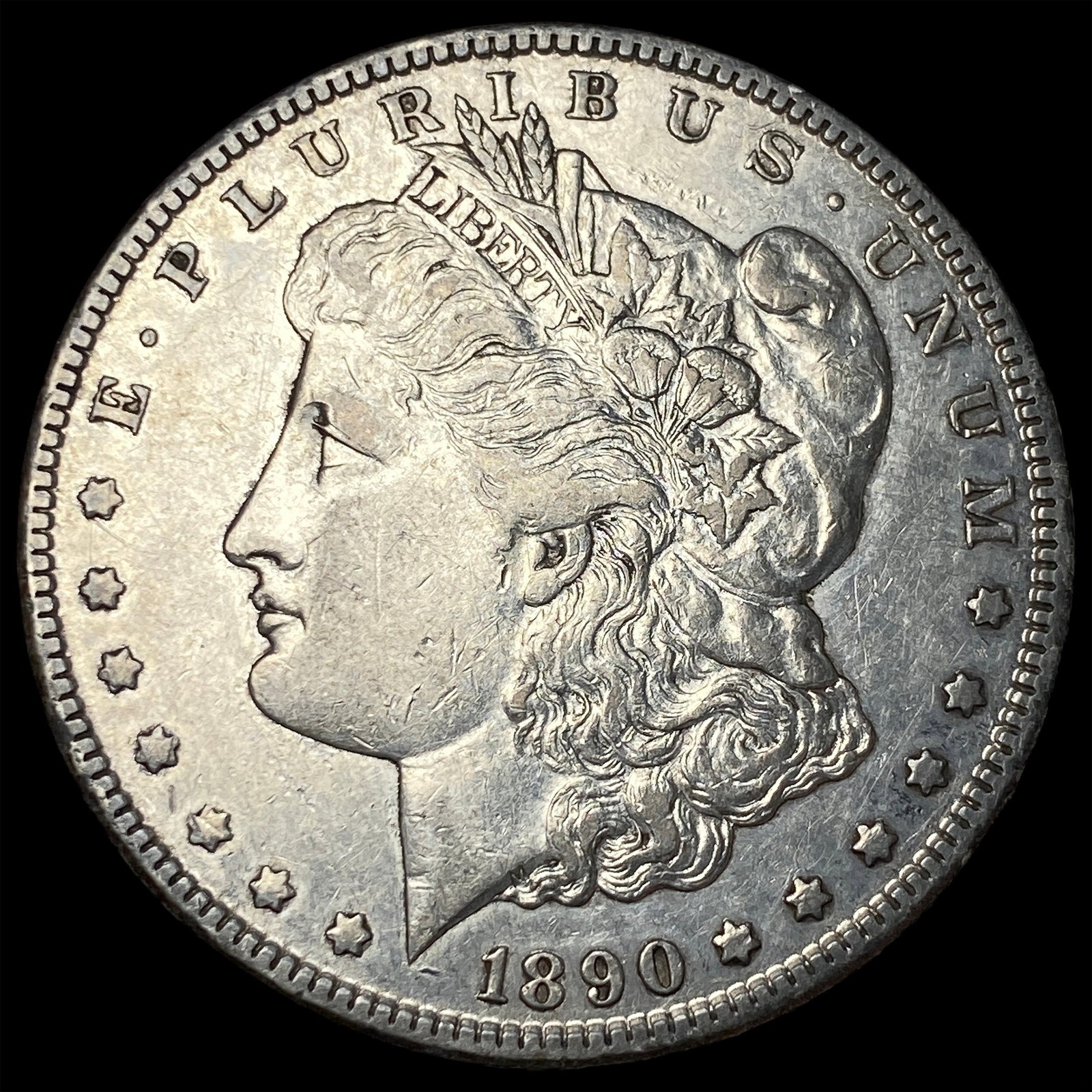 1890-CC Silver Morgan Dollar CLOSELY UNCIRCULATED: 1890-CC Silver Morgan Dollar CLOSELY UNCIRCULATED