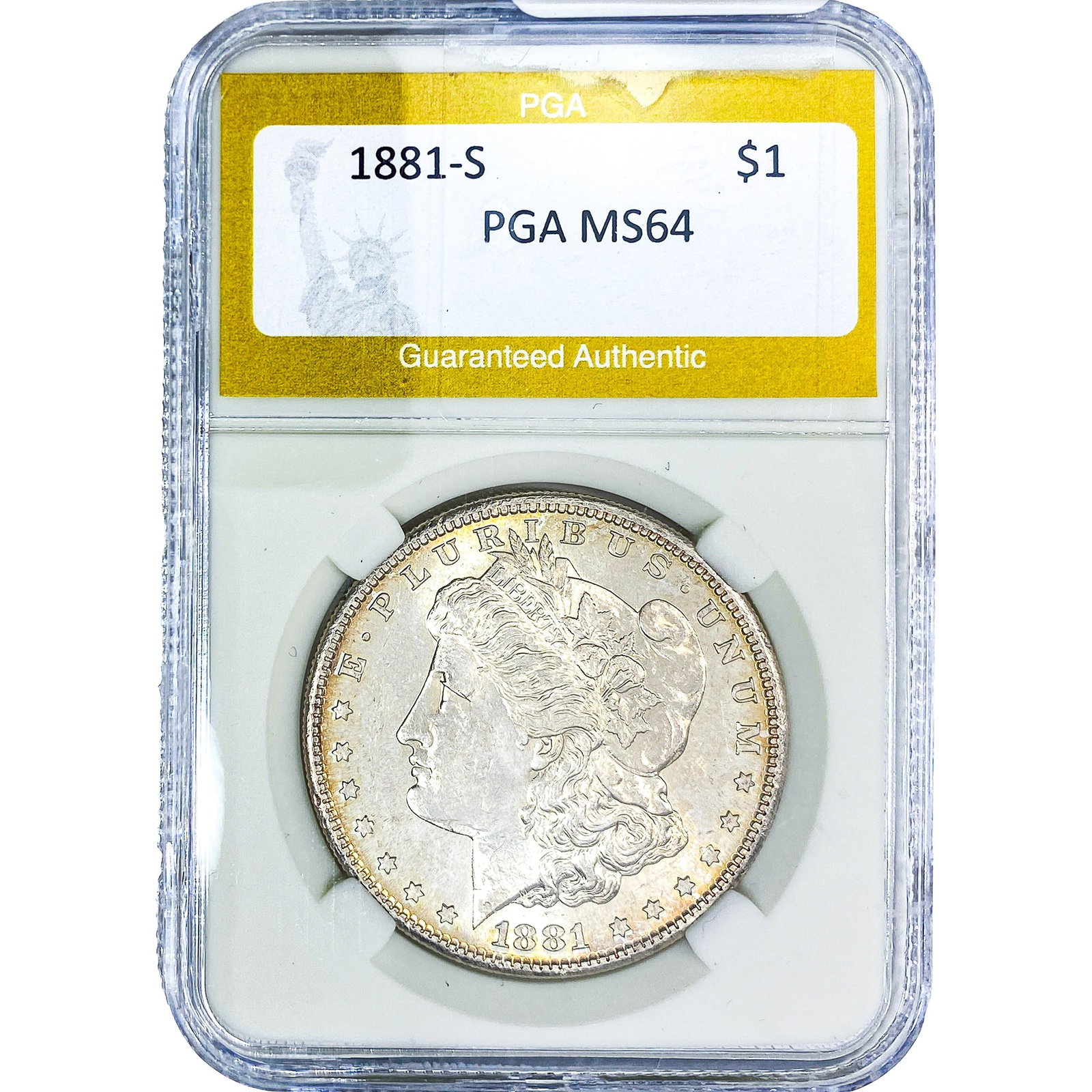 1881-S Morgan Silver Dollar PGA MS64: 1881-S Morgan Silver Dollar PGA MS64