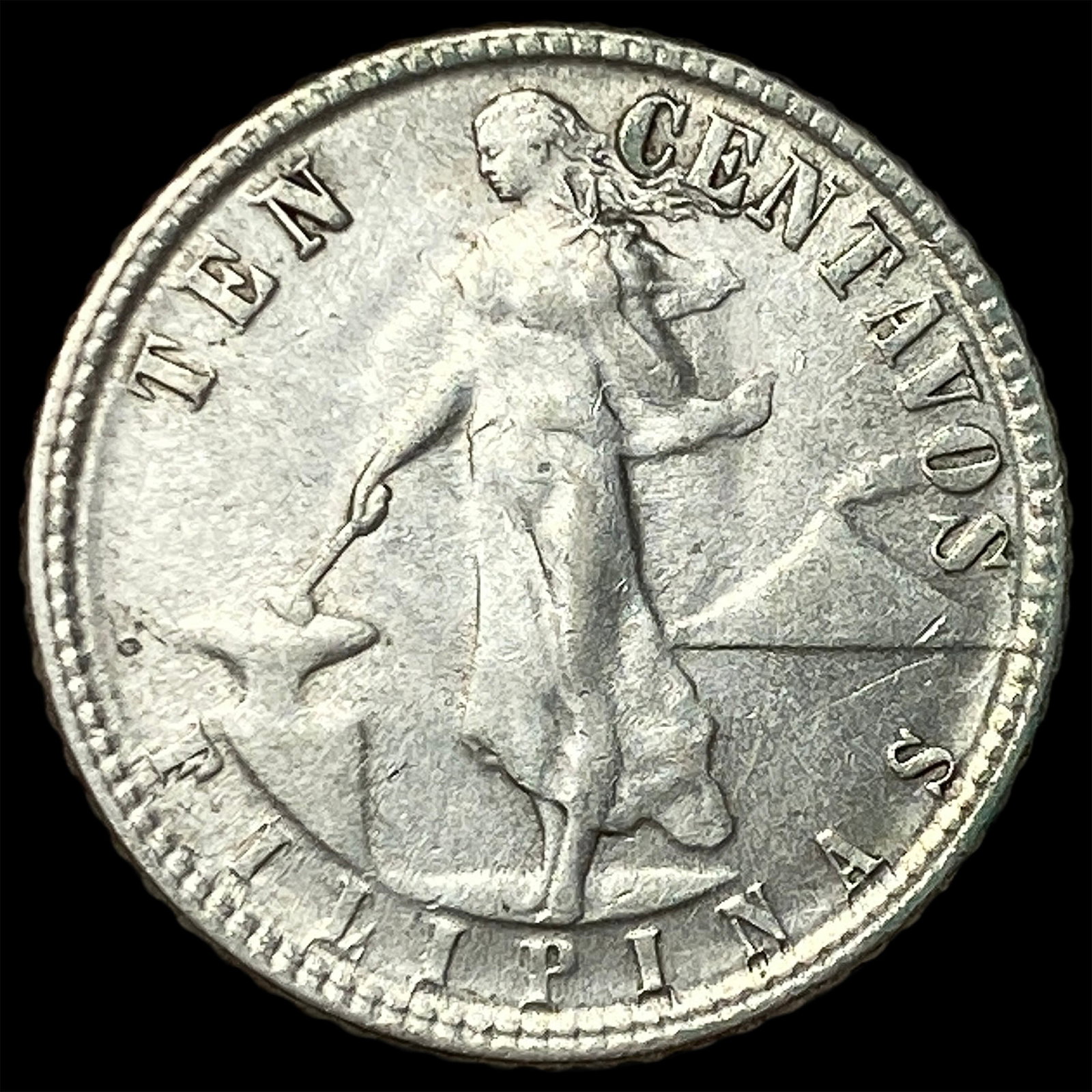 1944-D Silver 10 Centavos Philippines CLOSELY UNCIRCULATED (1 of 2)