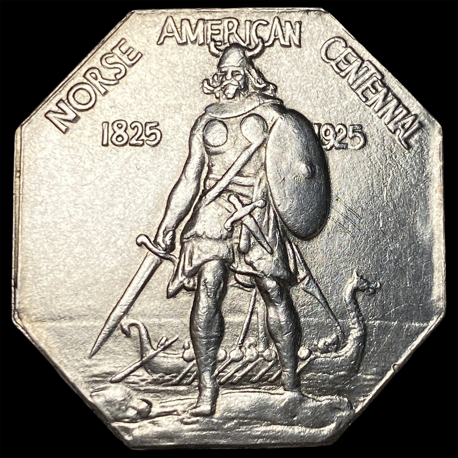 1925 Silver Norse American Centennial Medal UNCIRCULATED (1 of 2)