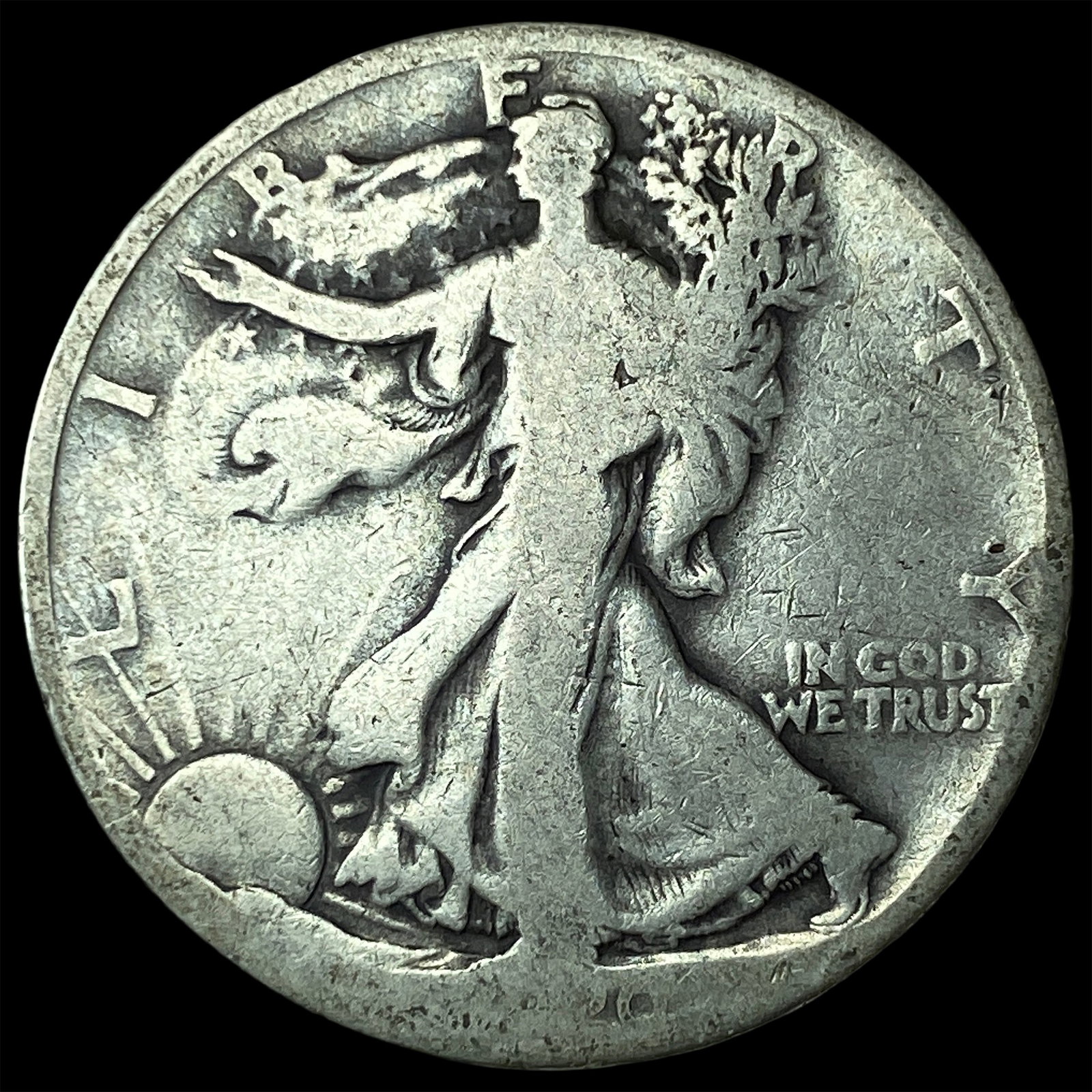 1917-D Walking Liberty Half Dollar NICELY CIRCULATED: 1917-D Walking Liberty Half Dollar NICELY CIRCULATED