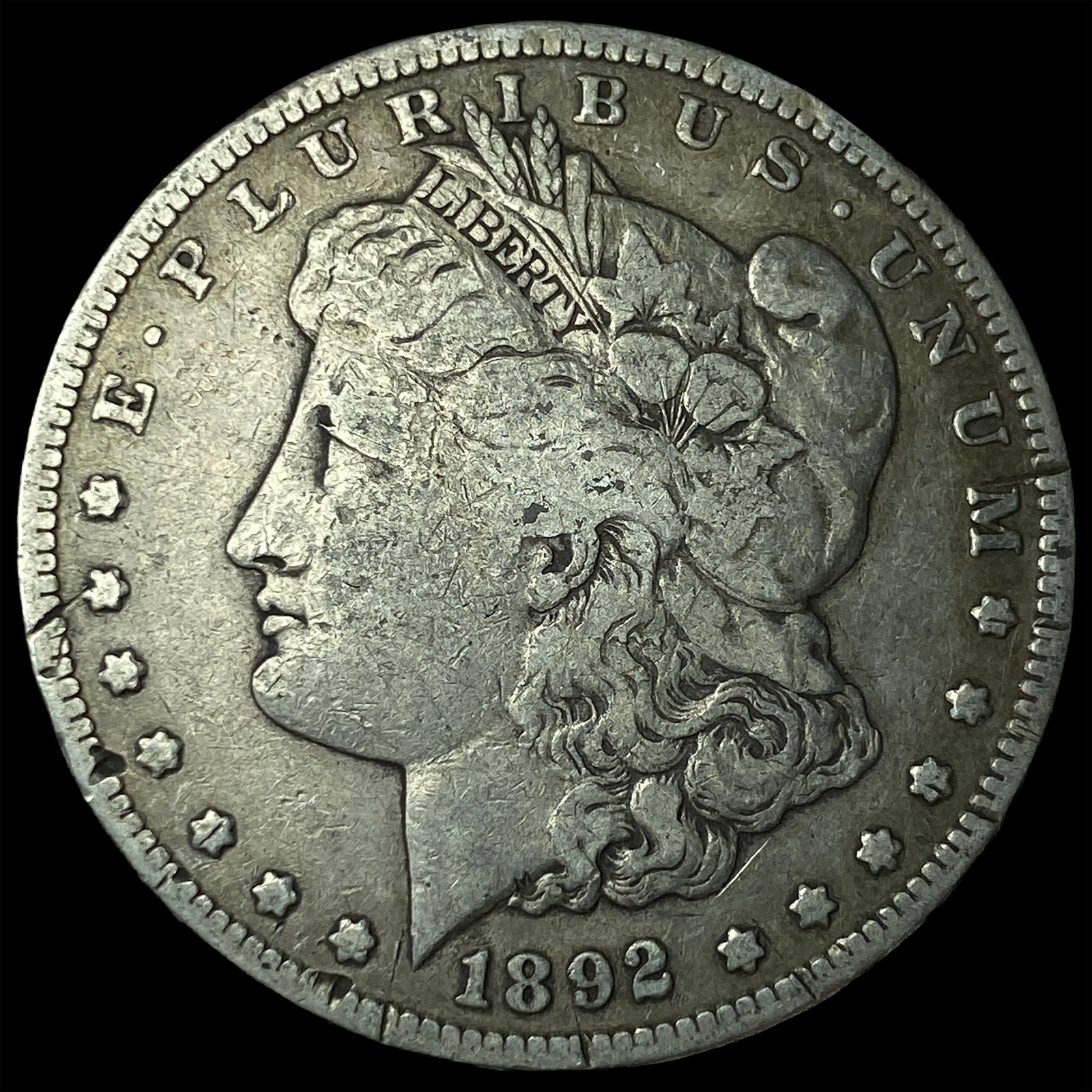 1892-CC Silver Morgan Dollar LIGHTLY CIRCULATED: 1892-CC Silver Morgan Dollar LIGHTLY CIRCULATED