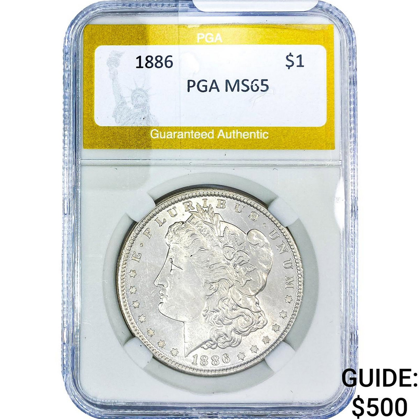 1886 Morgan Silver Dollar PGA MS65: 1886 Morgan Silver Dollar PGA MS65