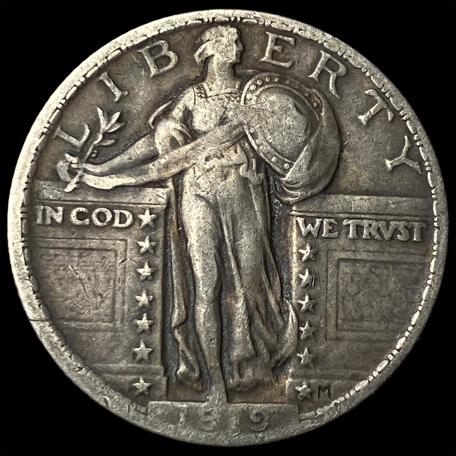 1919 Standing Liberty Silver Quarter NEARLY UNCIRCULATED: 1919 Standing Liberty Silver Quarter NEARLY UNCIRCULATED