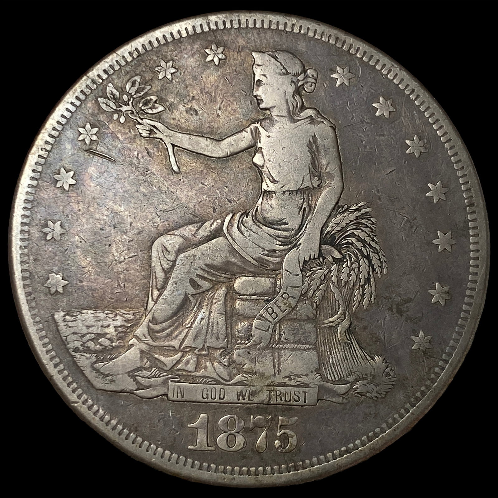 1875-CC Silver Trade Dollar LIGHTLY CIRCULATED: 1875-CC Silver Trade Dollar LIGHTLY CIRCULATED