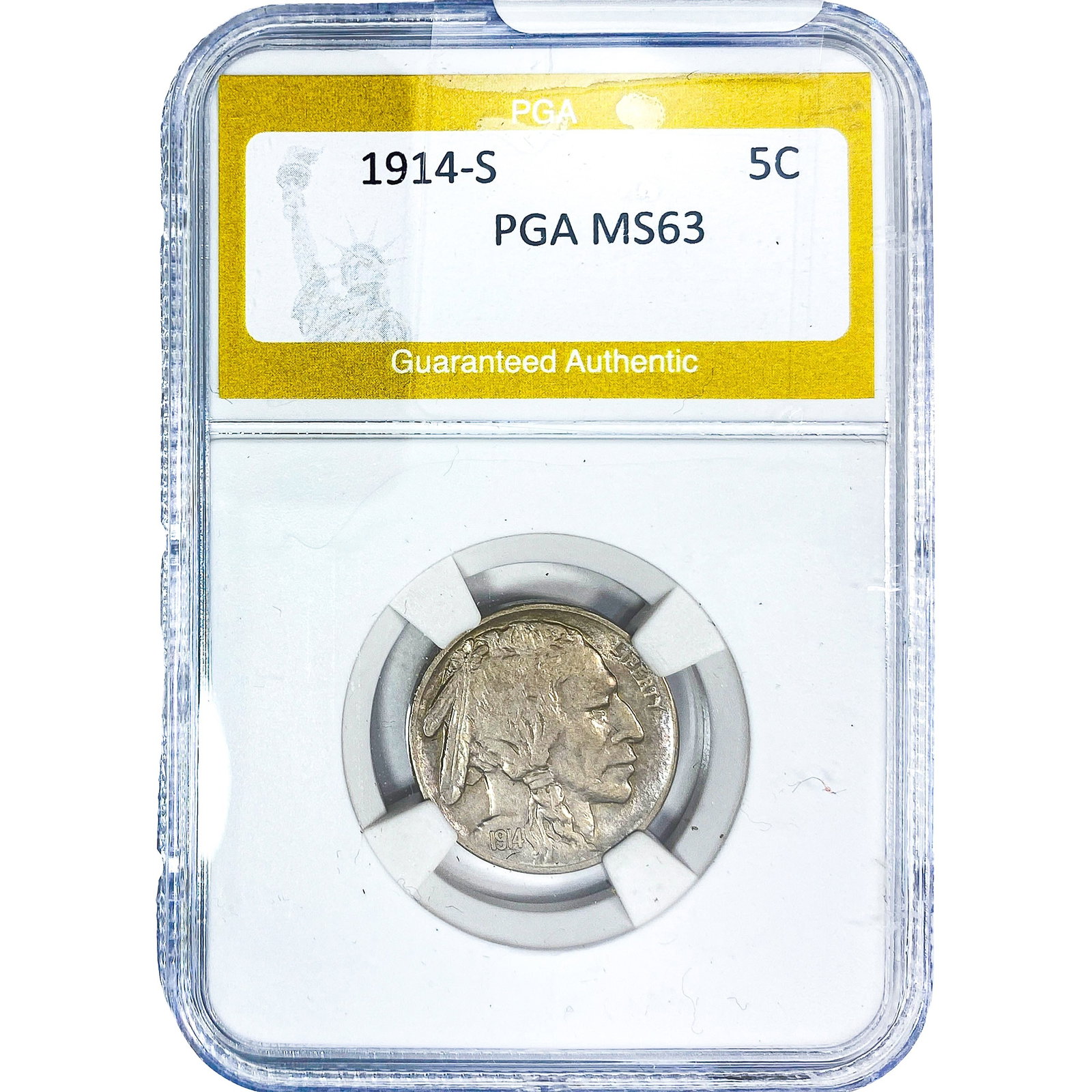 1914-S Buffalo Nickel PGA MS63: 1914-S Buffalo Nickel PGA MS63