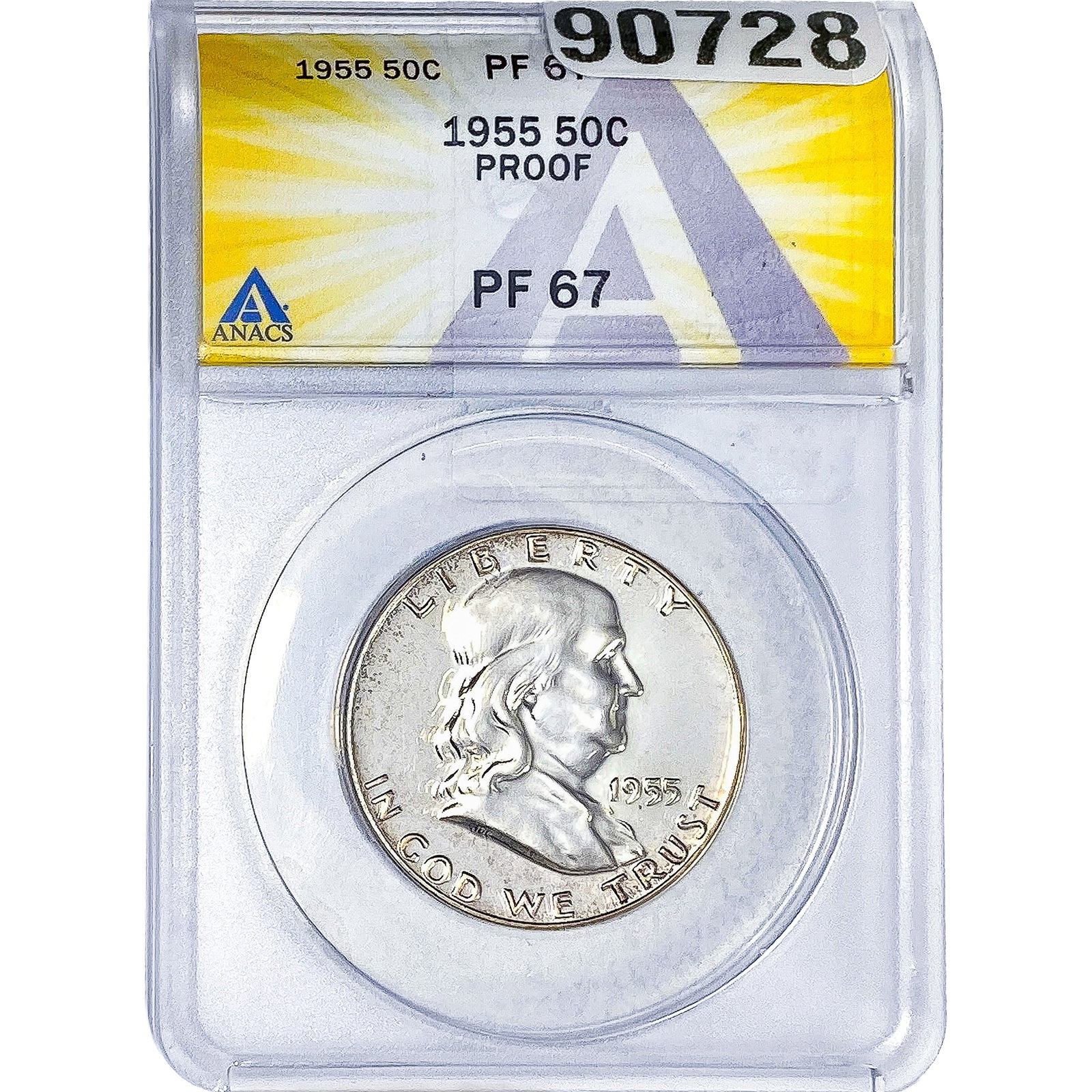 1955 Franklin Half Dollar ANACS PF67: 1955 Franklin Half Dollar ANACS PF67