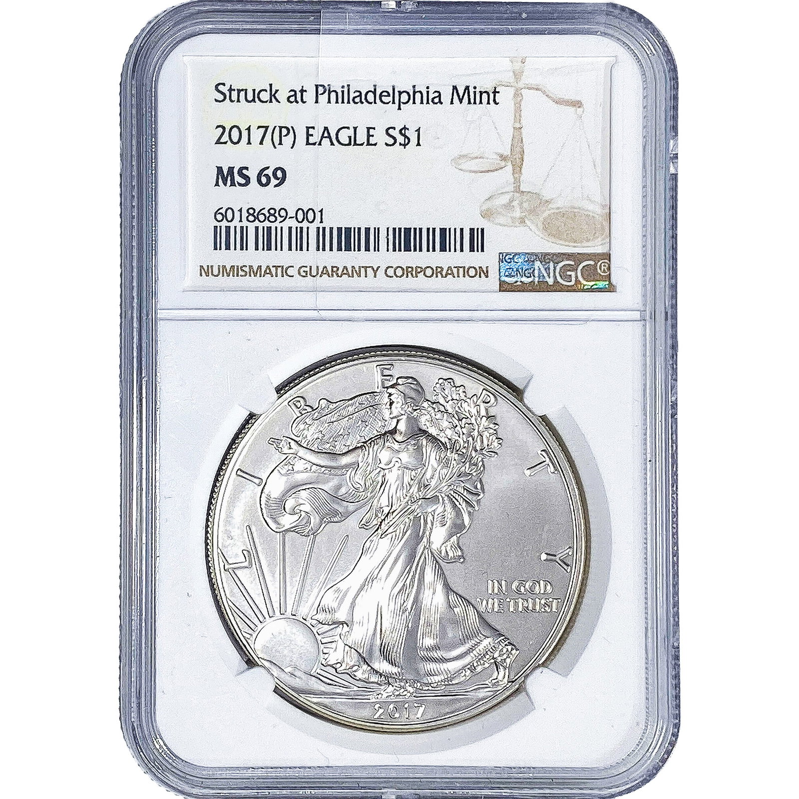 2017 Silver Eagle NGC MS69: 2017 Silver Eagle NGC MS69
