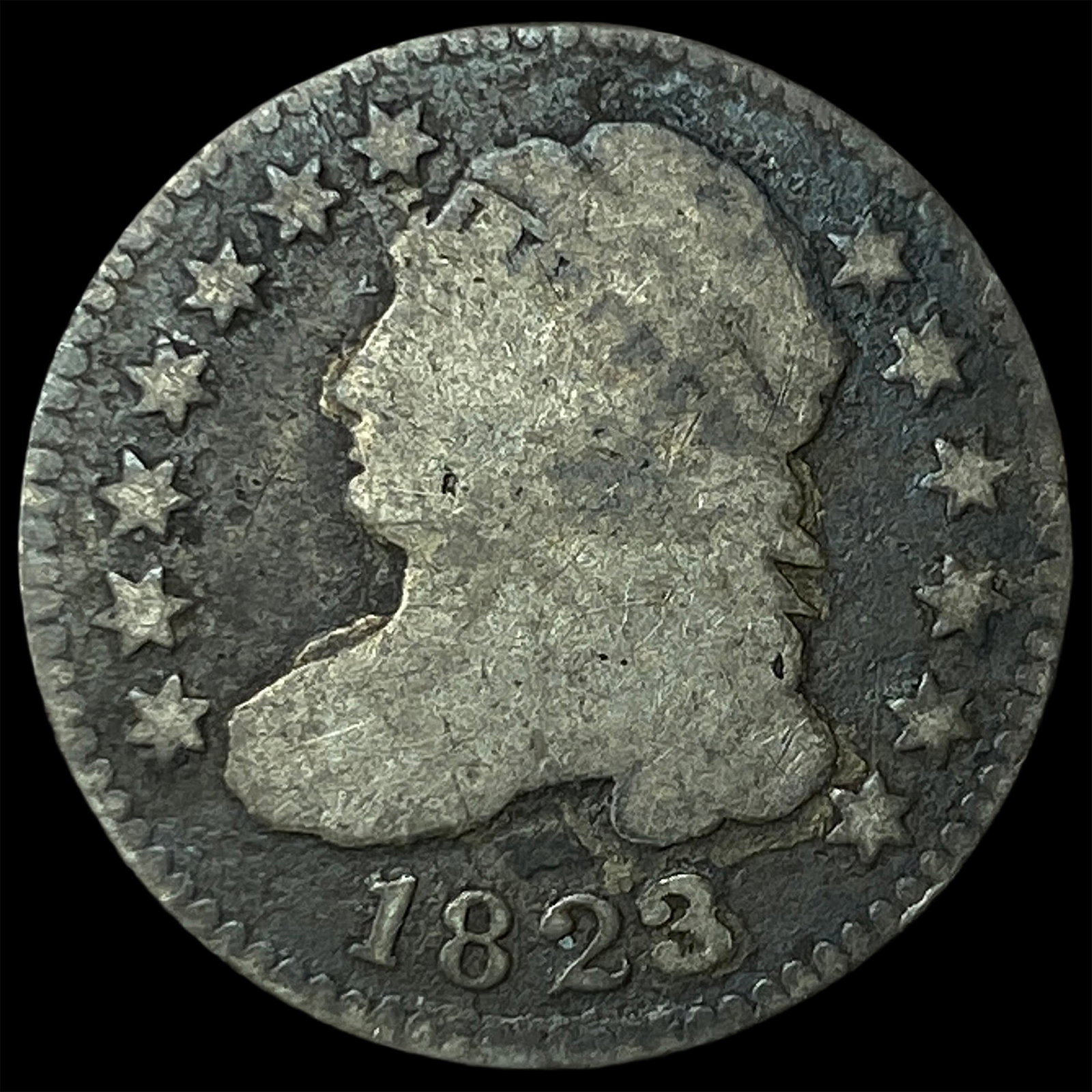 1823 Capped Bust Dime NICELY CIRCULATED: 1823 Capped Bust Dime NICELY CIRCULATED