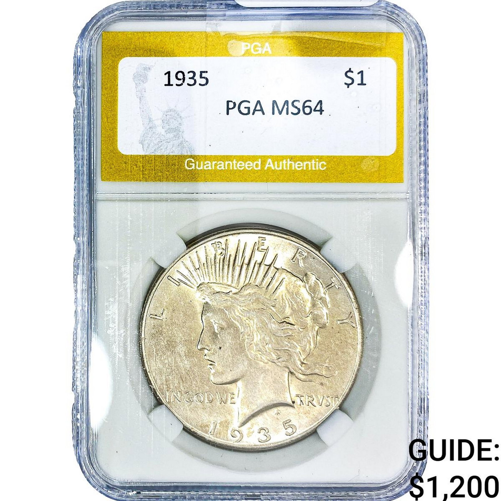 1935 Silver Peace Dollar PGA MS64: 1935 Silver Peace Dollar PGA MS64