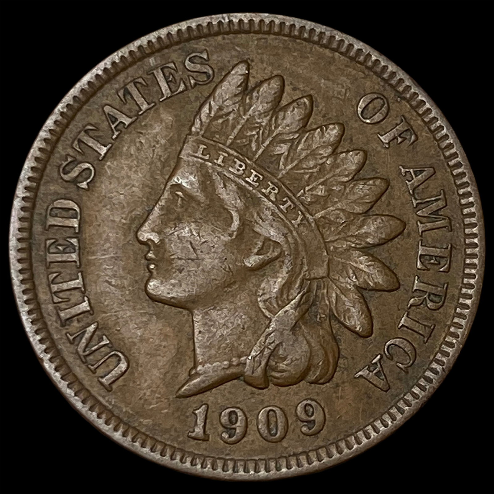 1909 Indian Head Cent NEARLY UNCIRCULATED: 1909 Indian Head Cent NEARLY UNCIRCULATED