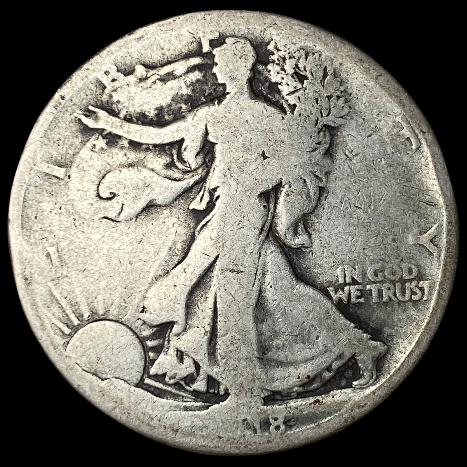 1918-S Silver Walking Liberty Half Dollar NICELY CIRCULATED: 1918-S Silver Walking Liberty Half Dollar NICELY CIRCULATED