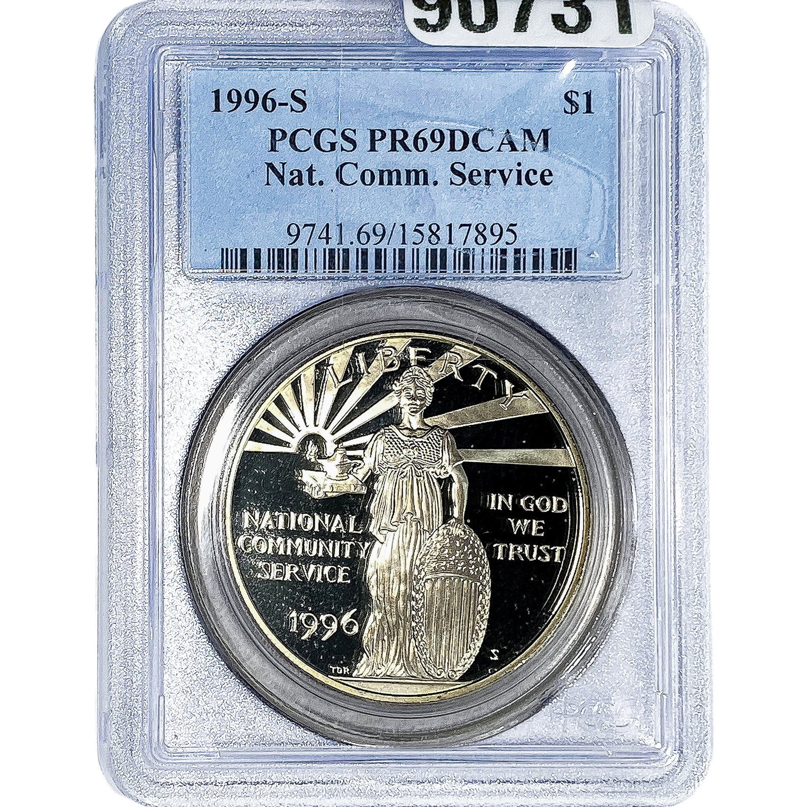1996-S $1 Nat.Comm.Service PCGS PR69 DCAM: 1996-S $1 Nat.Comm.Service PCGS PR69 DCAM