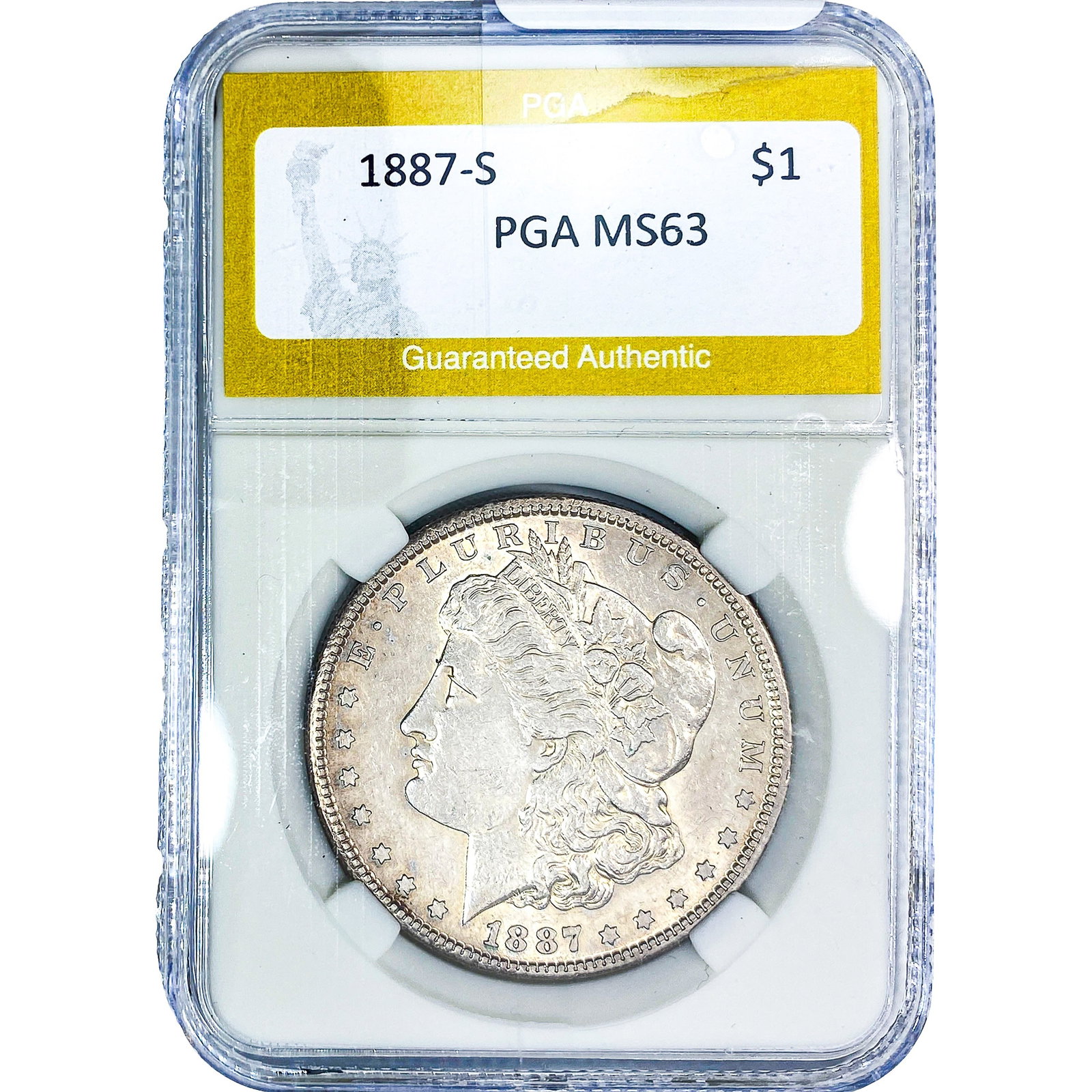 1887-S Morgan Silver Dollar PGA MS63: 1887-S Morgan Silver Dollar PGA MS63