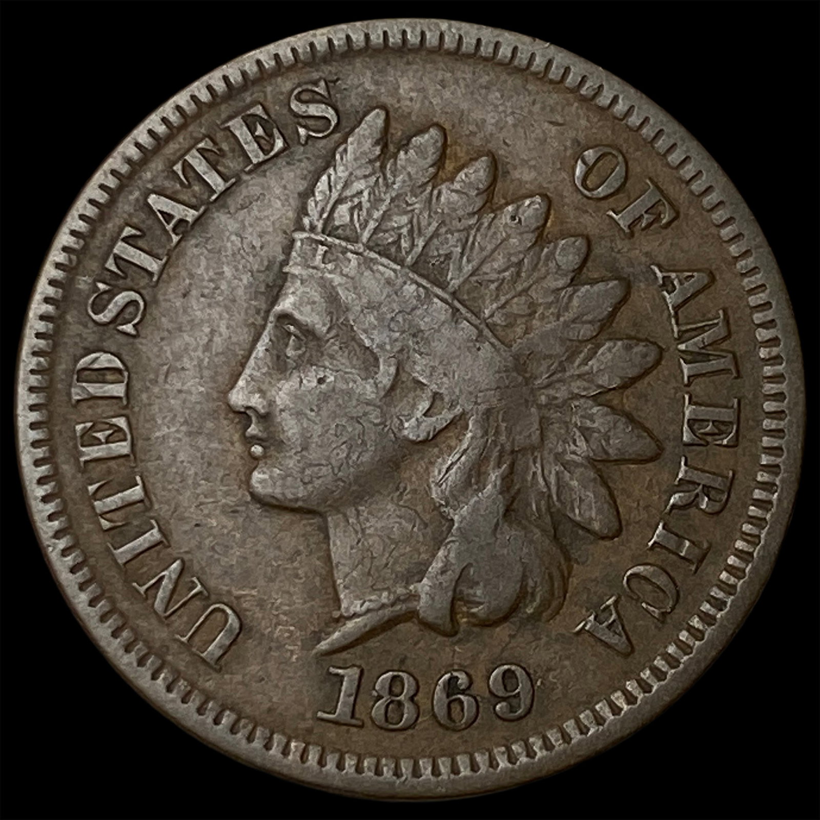 1869 Indian Head Cent LIGHTLY CIRCULATED: 1869 Indian Head Cent LIGHTLY CIRCULATED