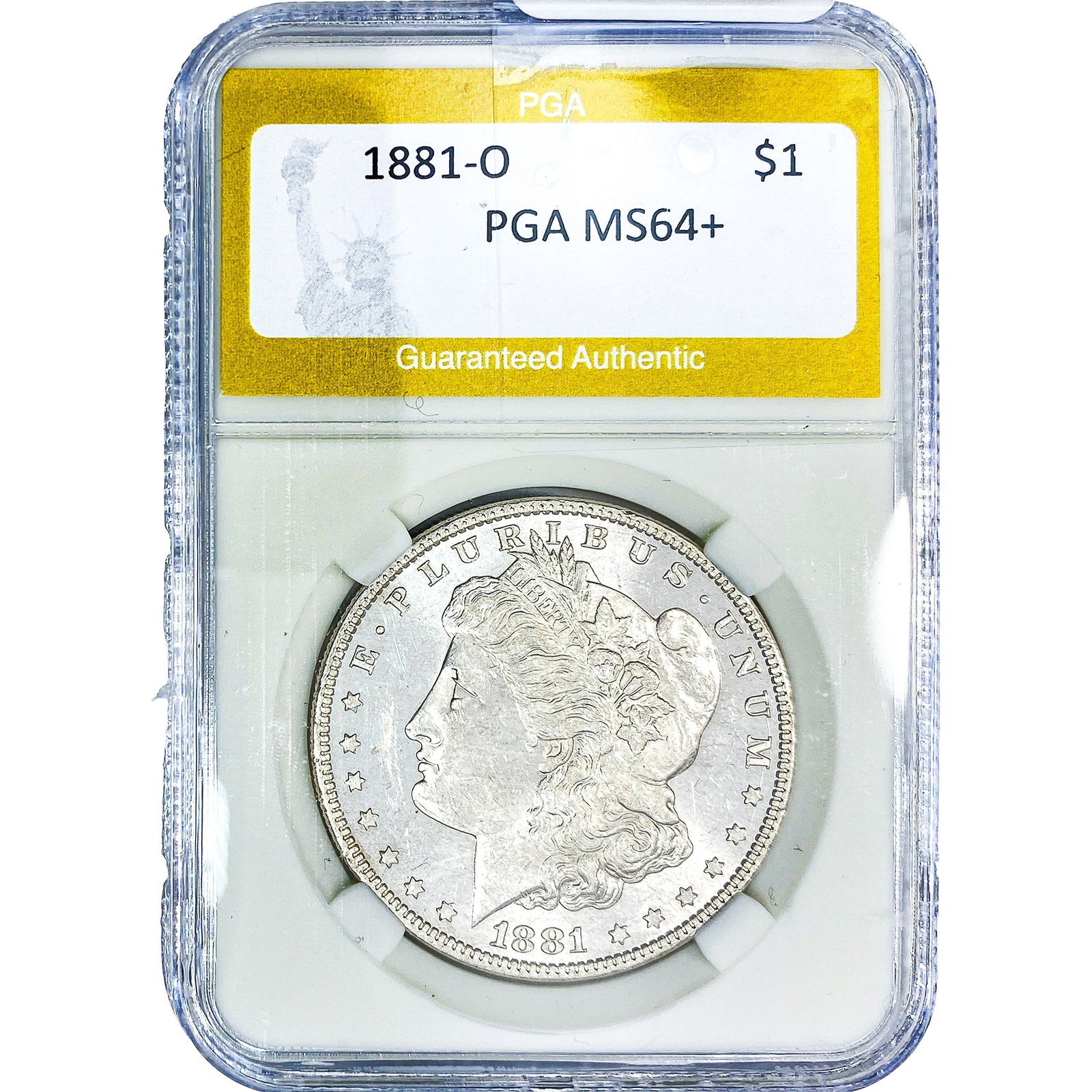 1881-O Morgan Silver Dollar PGA MS64+: 1881-O Morgan Silver Dollar PGA MS64+