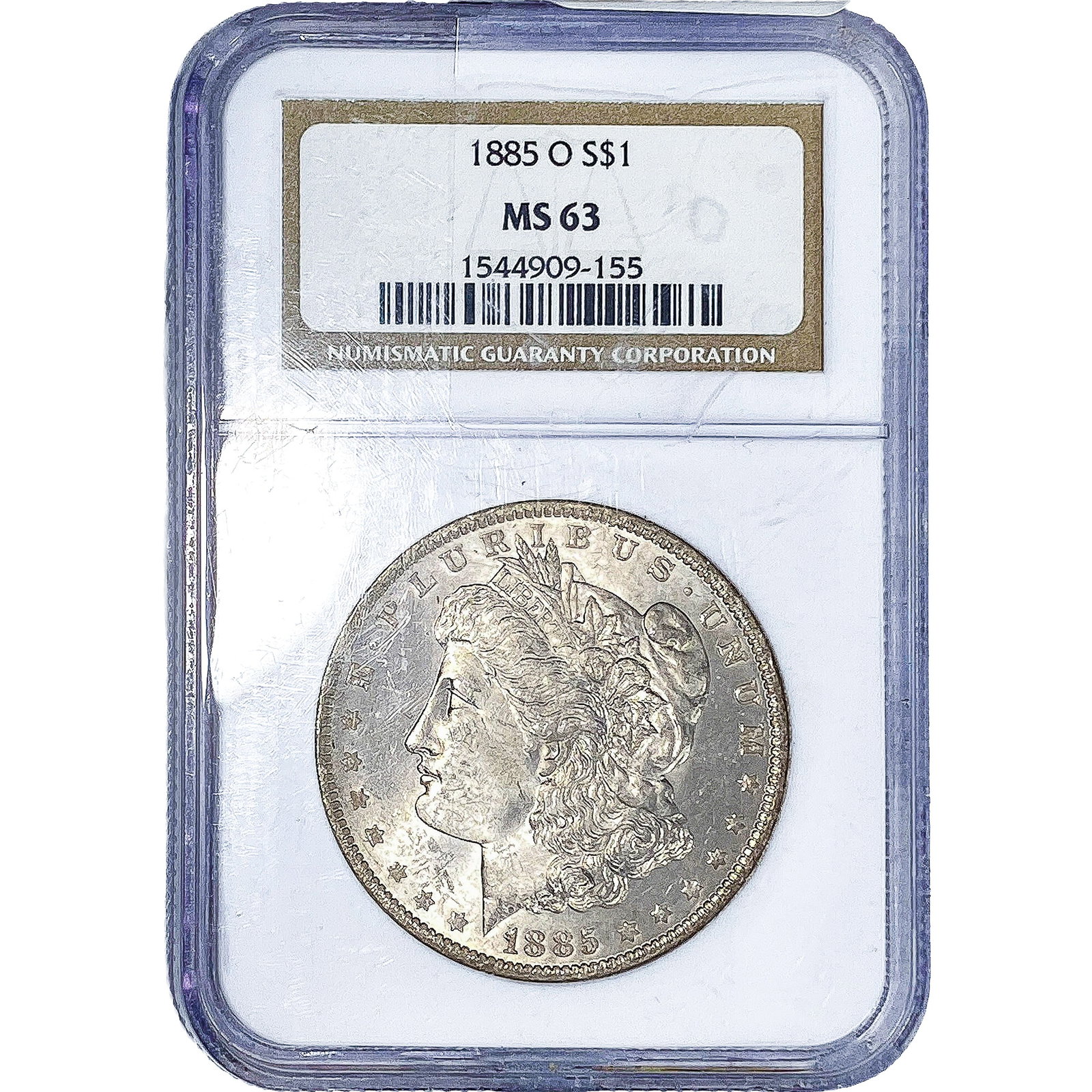 1885-O Morgan Silver Dollar NGC MS63: 1885-O Morgan Silver Dollar NGC MS63