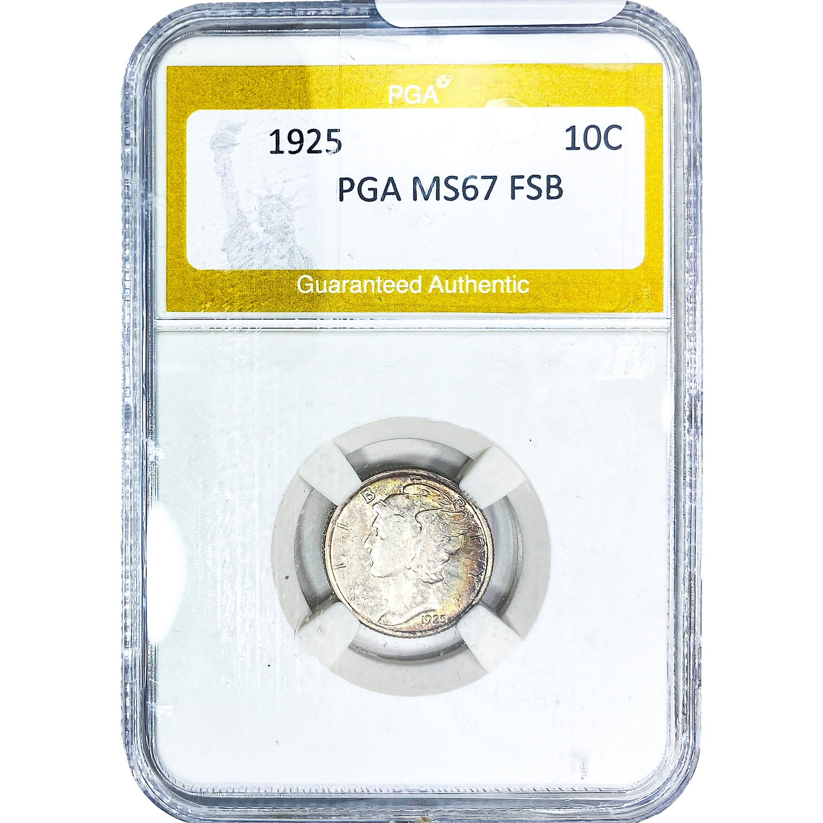 1925 Mercury Silver Dime PGA MS67 FSB: 1925 Mercury Silver Dime PGA MS67 FSB