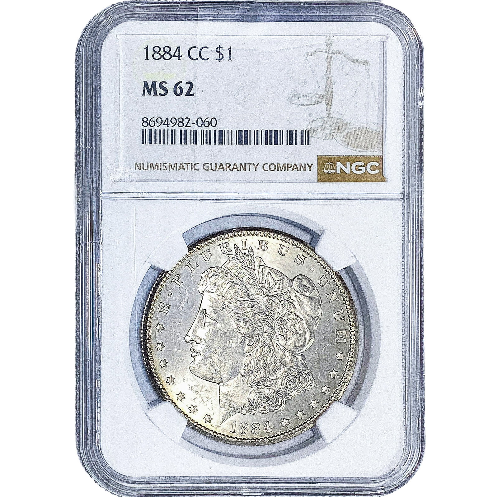 1884-CC Morgan Silver Dollar NGC MS62 (1 of 2)