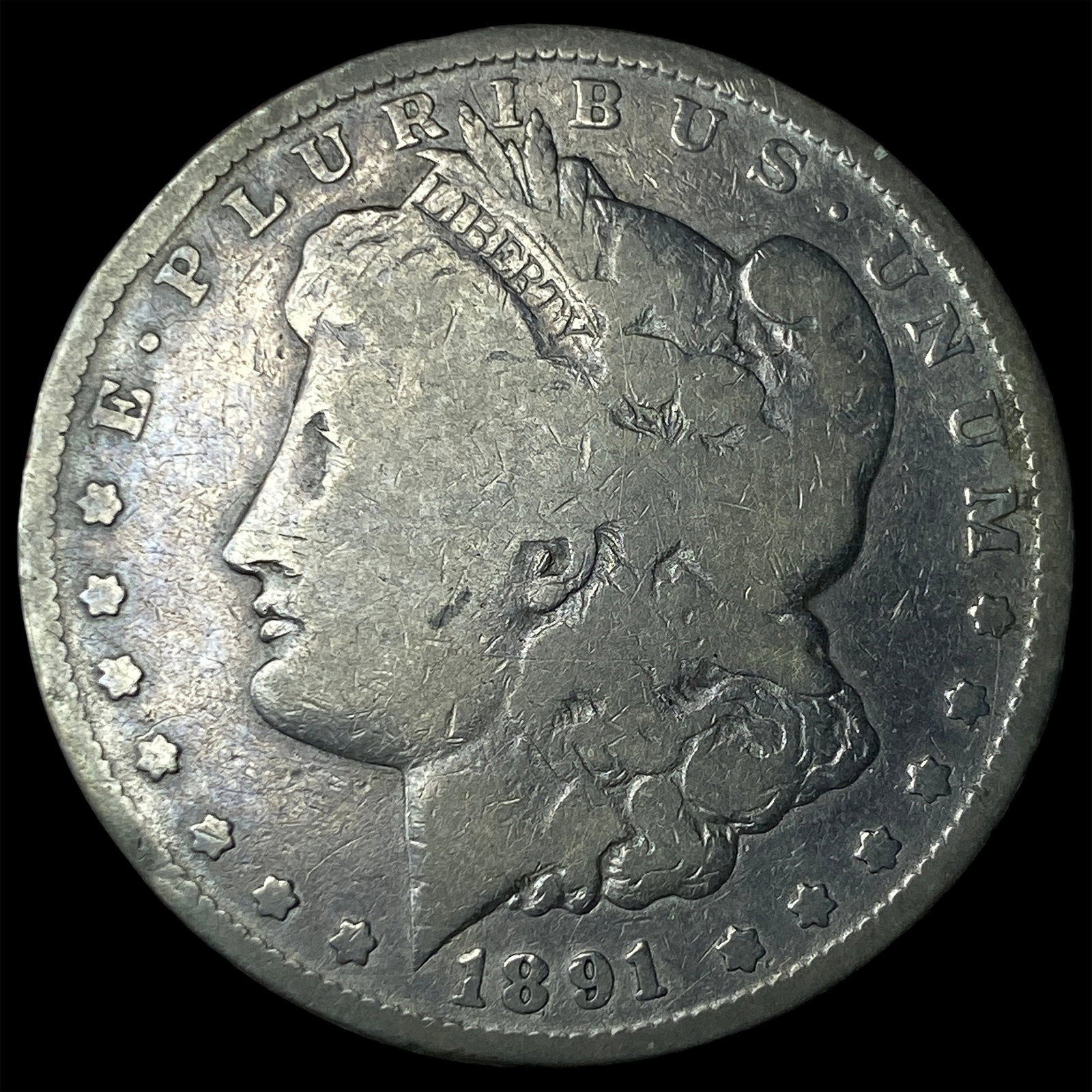 1891-CC Silver Morgan Dollar NICELY CIRCULATED: 1891-CC Silver Morgan Dollar NICELY CIRCULATED