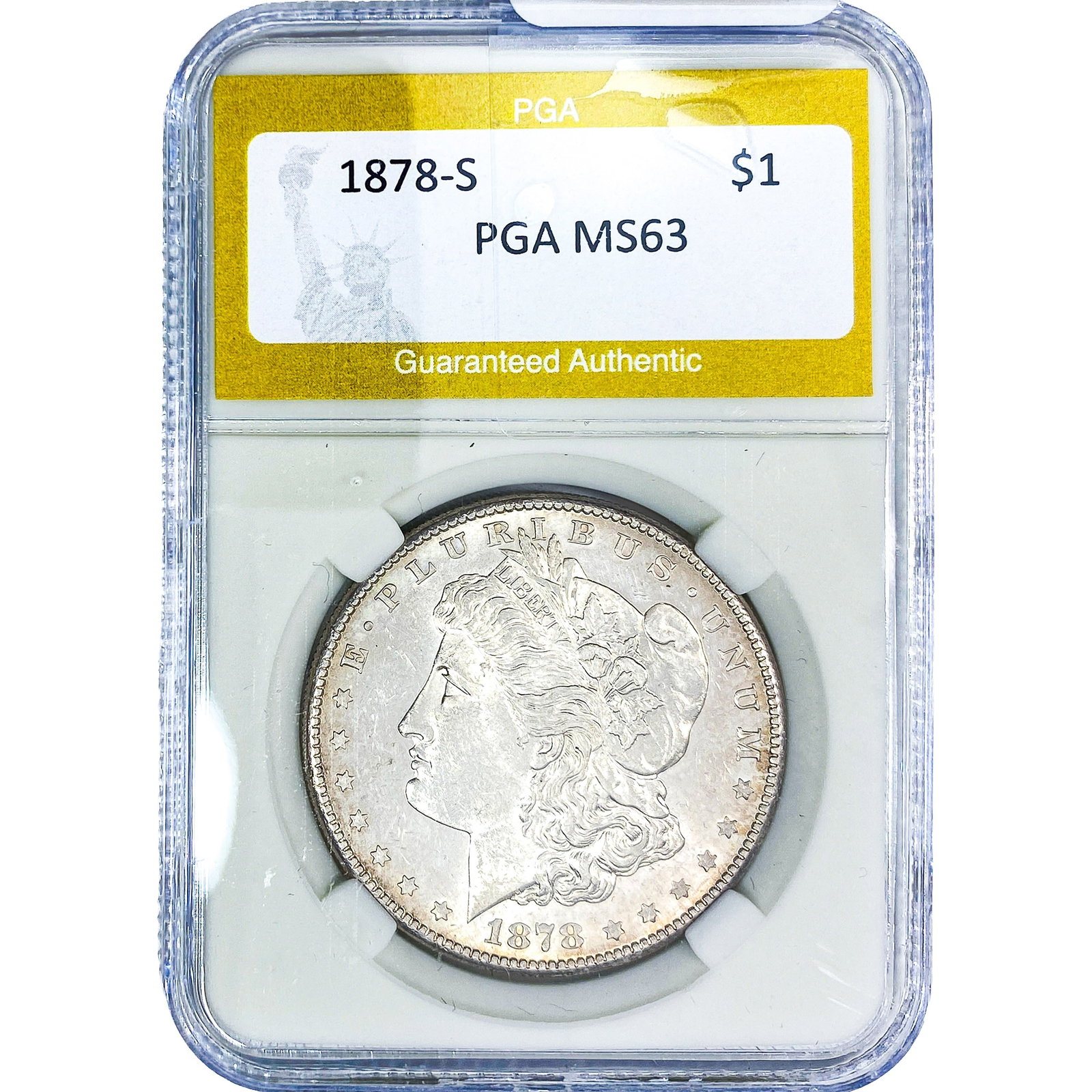 1878-S Morgan Silver Dollar PGA MS63: 1878-S Morgan Silver Dollar PGA MS63