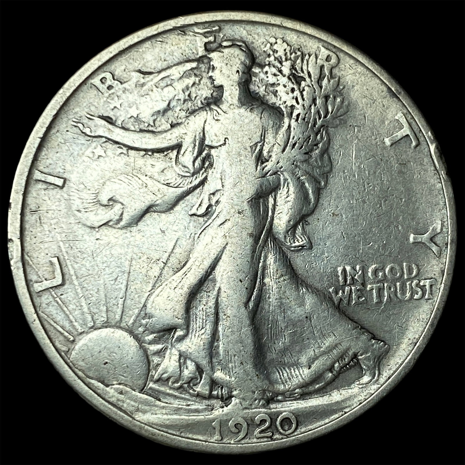 1920 Walking Liberty Half Dollar NICELY CIRCULATED: 1920 Walking Liberty Half Dollar NICELY CIRCULATED