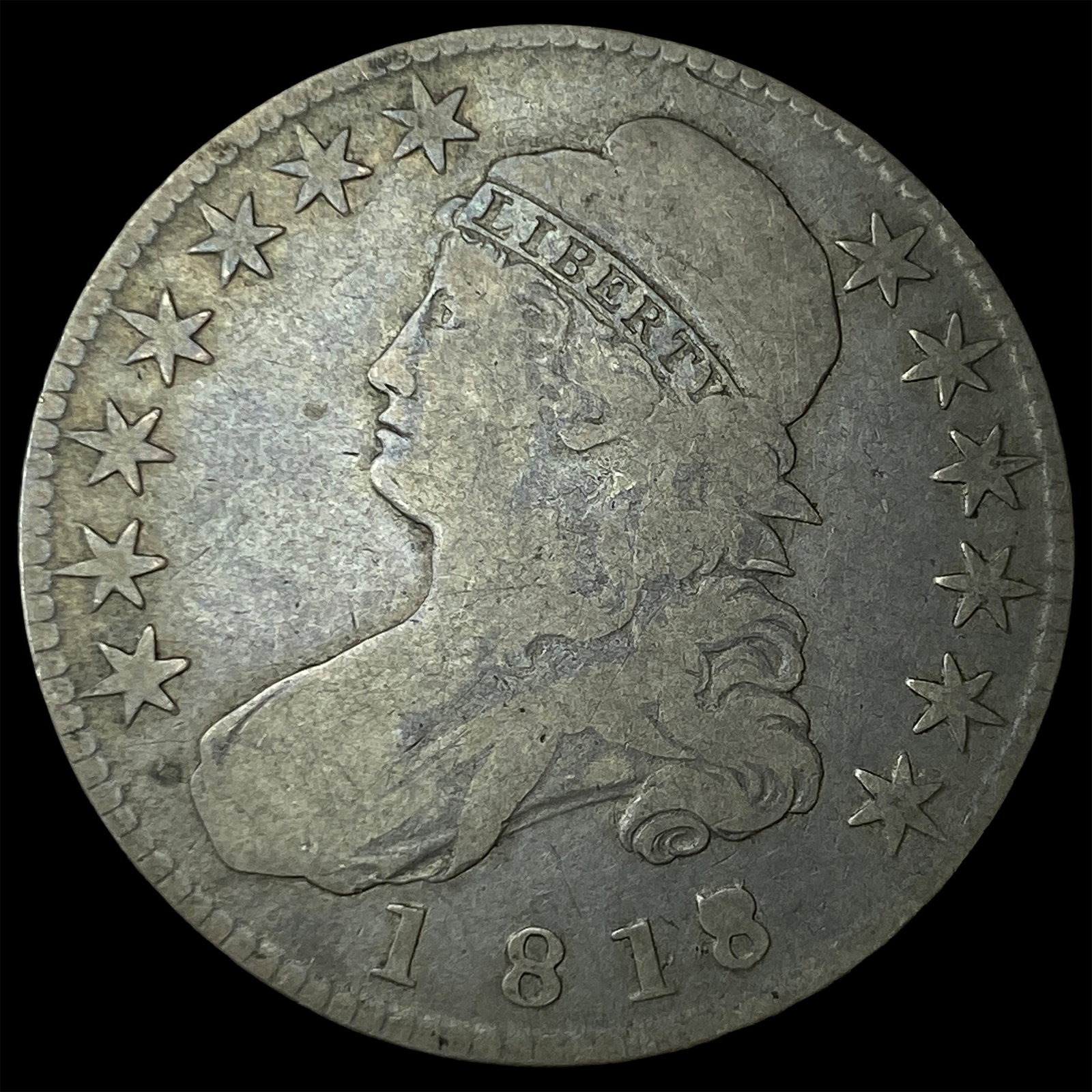 1818 Capped Bust Half Dollar NICELY CIRCULATED: 1818 Capped Bust Half Dollar NICELY CIRCULATED