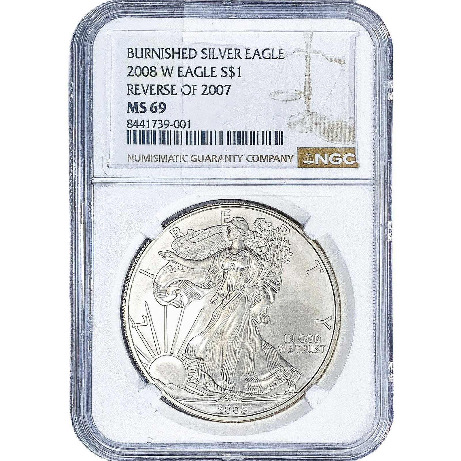 2008-W Silver Eagle NGC MS69: 2008-W Silver Eagle NGC MS69