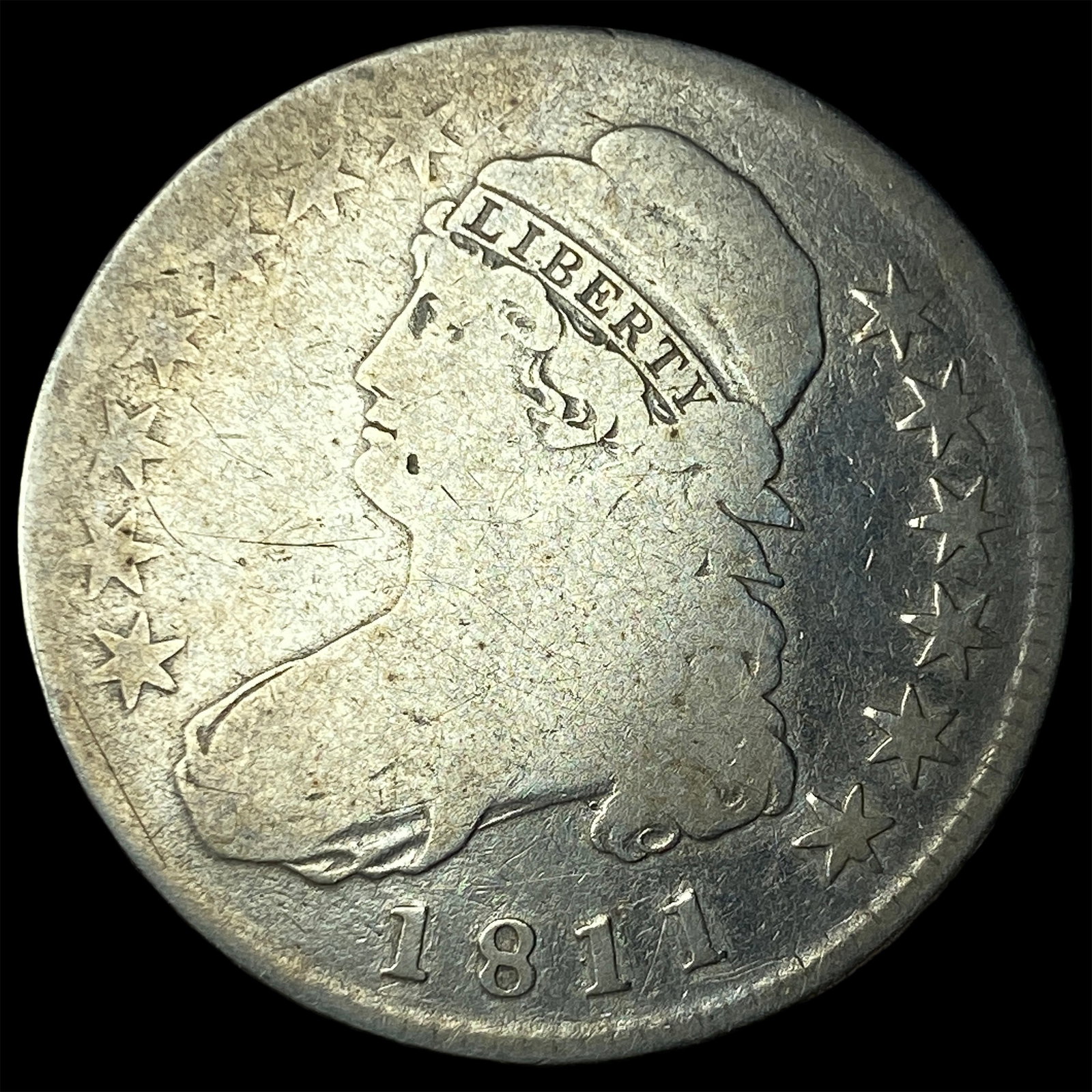 1811 Capped Bust Half Dollar NICELY CIRCULATED: 1811 Capped Bust Half Dollar NICELY CIRCULATED
