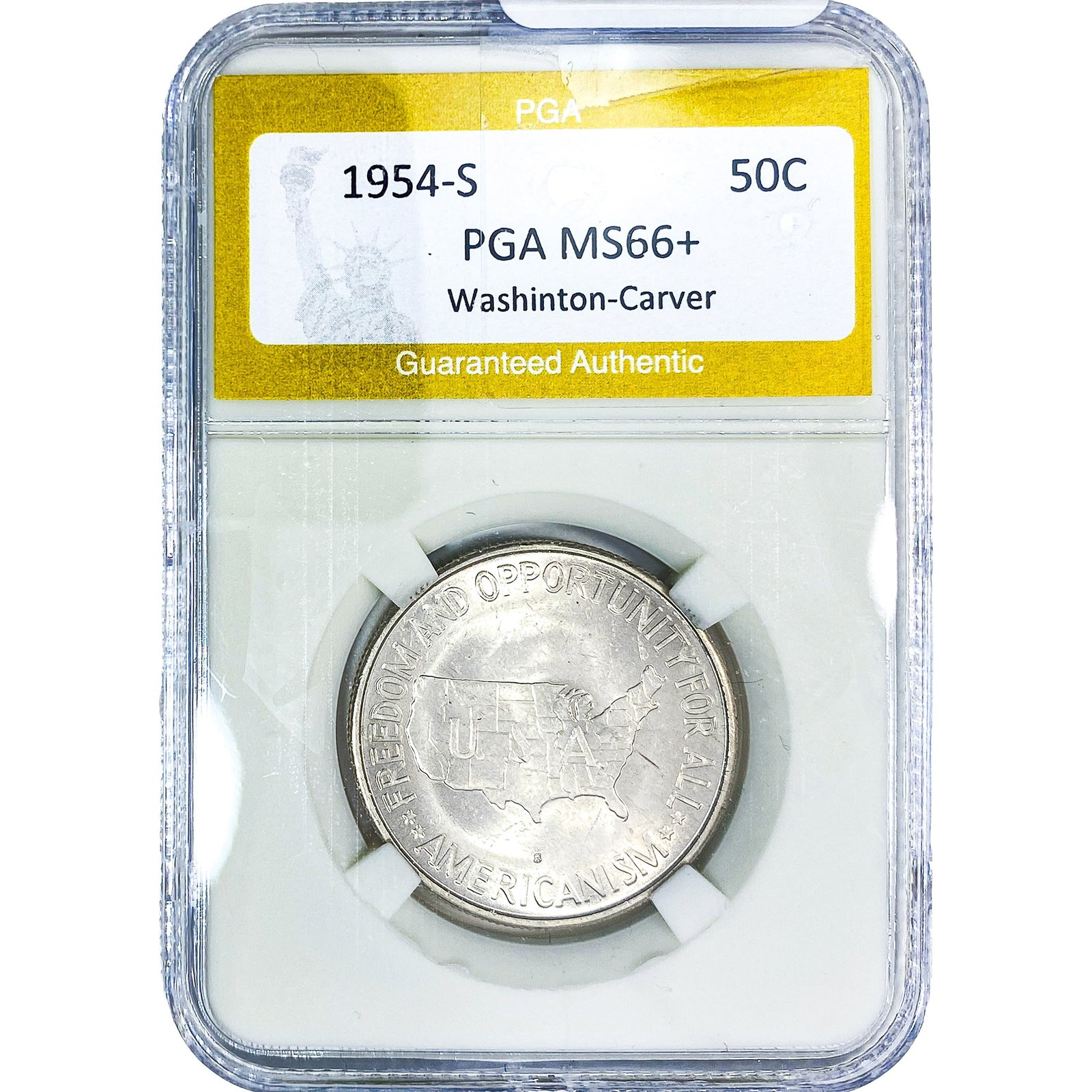 1954-S Washington Carver Half Dollar PGA MS66+: 1954-S Washington Carver Half Dollar PGA MS66+