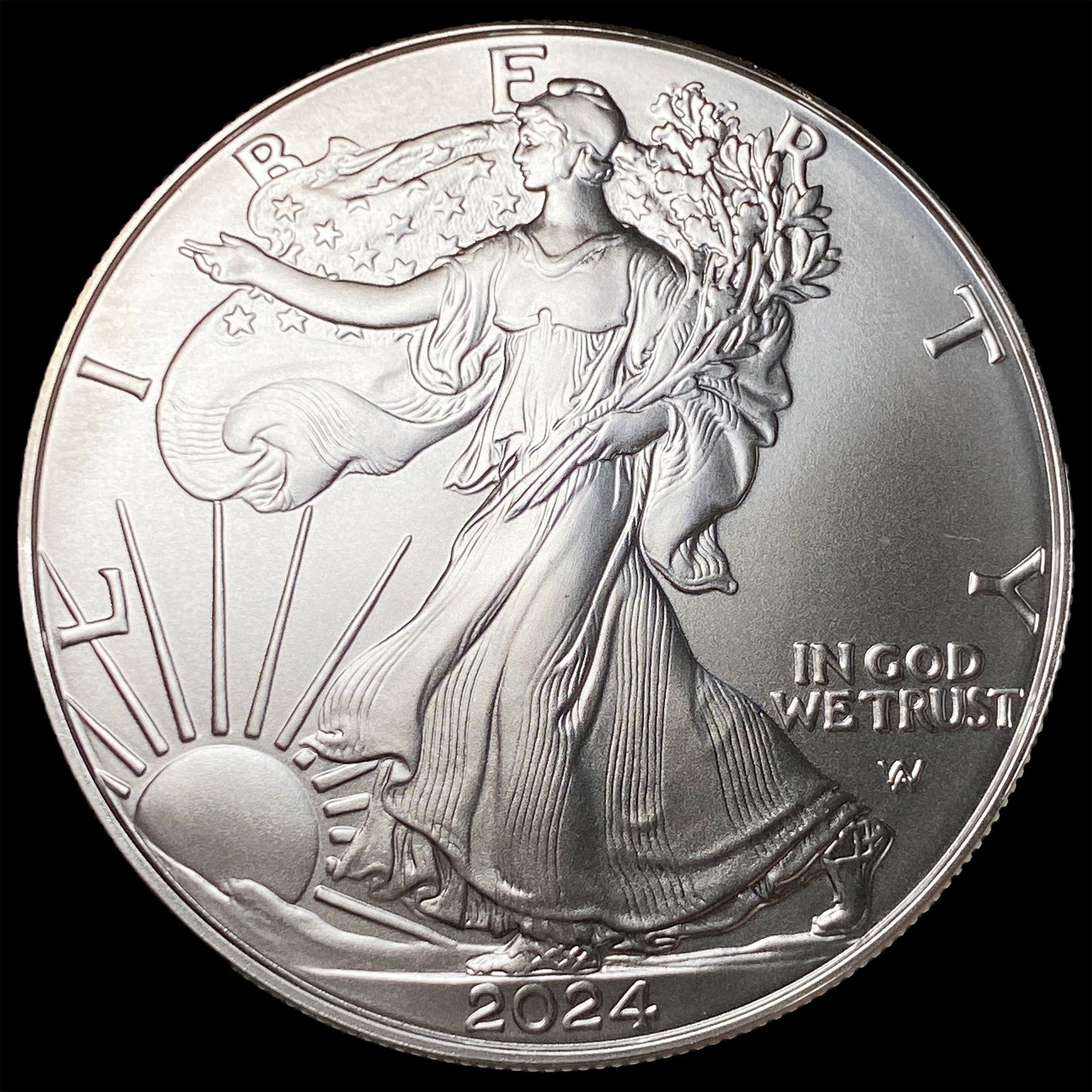 2024-W 1 oz Silver American Eagle $1 SUPERB GEM BU: 2024-W 1 oz Silver American Eagle $1 SUPERB GEM BU