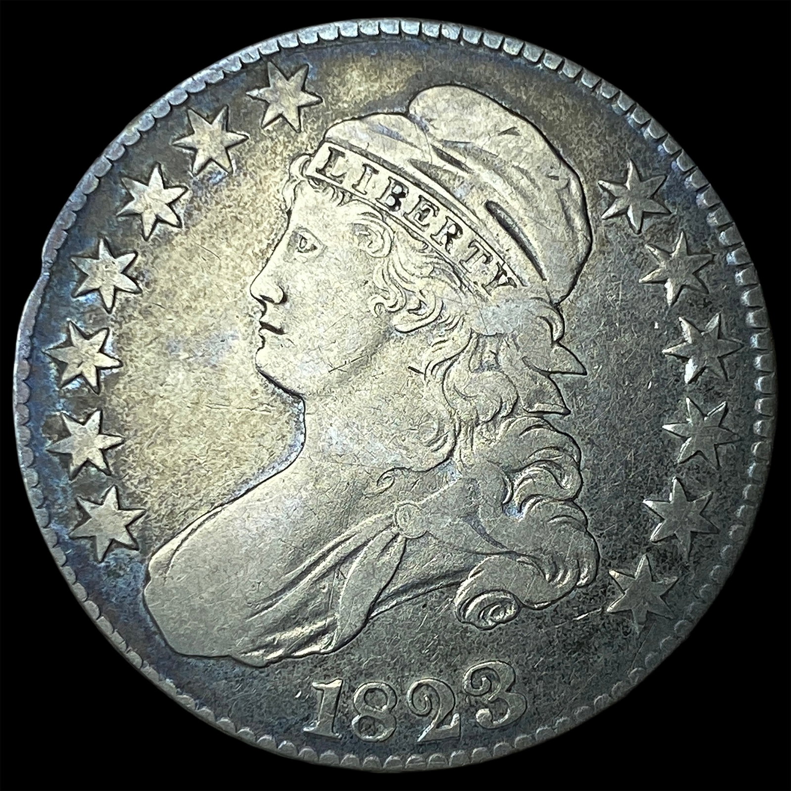 1823 Capped Bust Half Dollar ABOUT UNCIRCULATED: 1823 Capped Bust Half Dollar ABOUT UNCIRCULATED