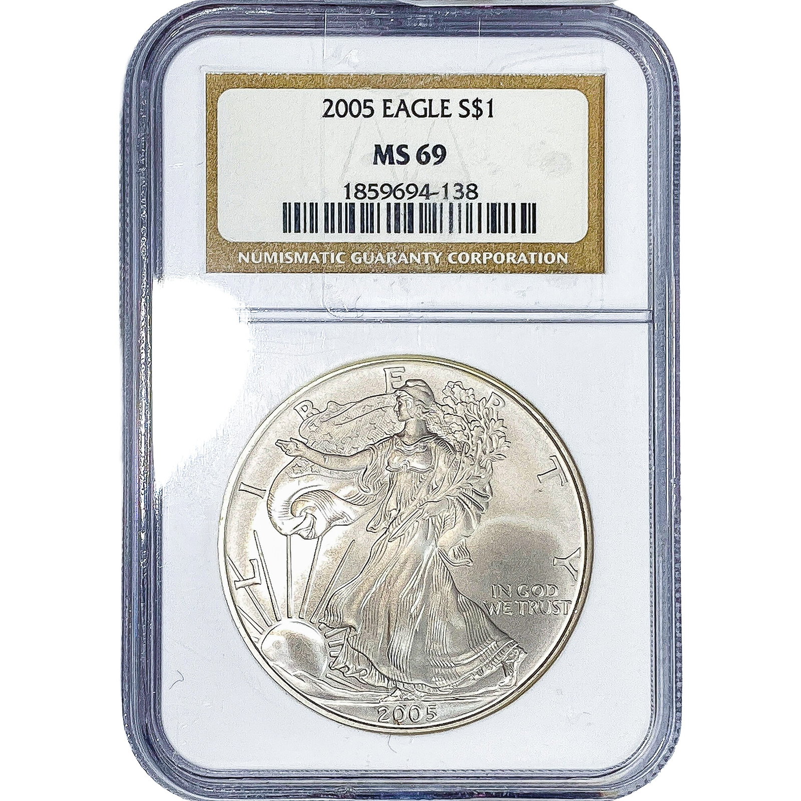 2005 Silver Eagle NGC MS69: 2005 Silver Eagle NGC MS69