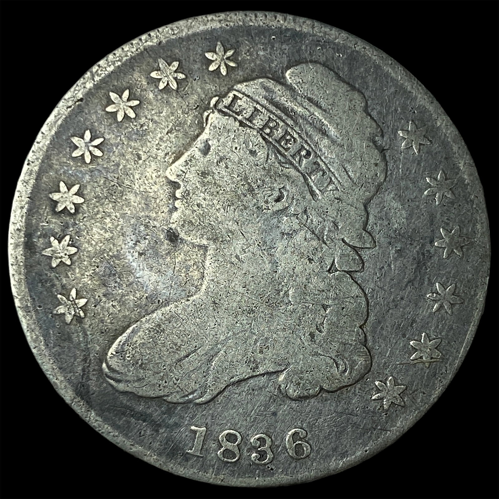 1836 Capped Bust Half Dollar NICELY CIRCULATED: 1836 Capped Bust Half Dollar NICELY CIRCULATED