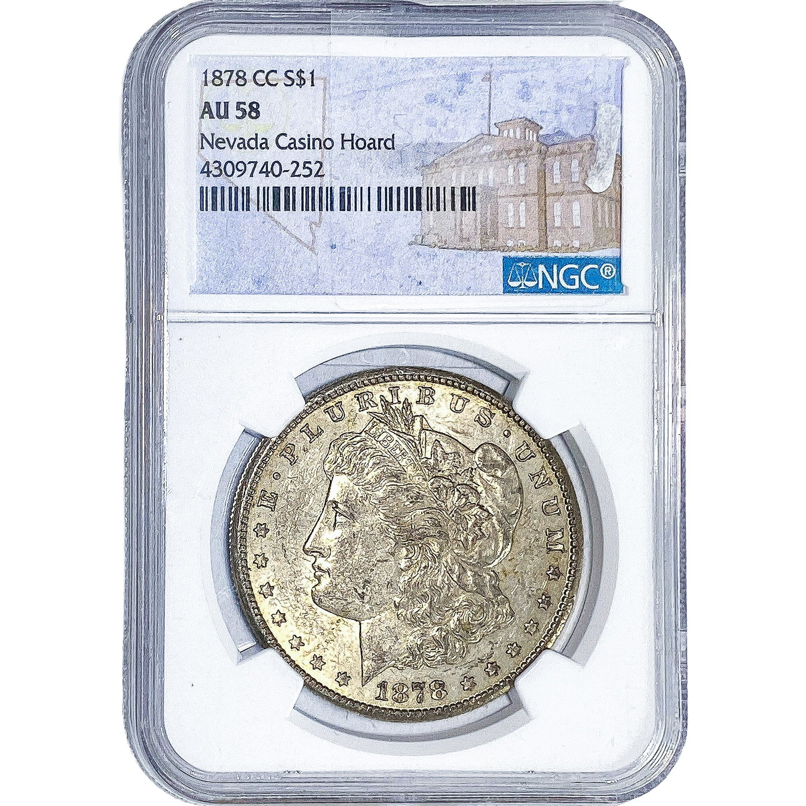 1878-CC Morgan Silver Dollar NGC AU58: 1878-CC Morgan Silver Dollar NGC AU58