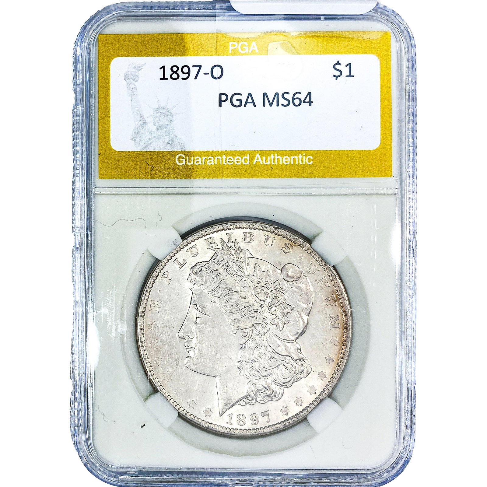 1897-O Morgan Silver Dollar PGA MS64: 1897-O Morgan Silver Dollar PGA MS64