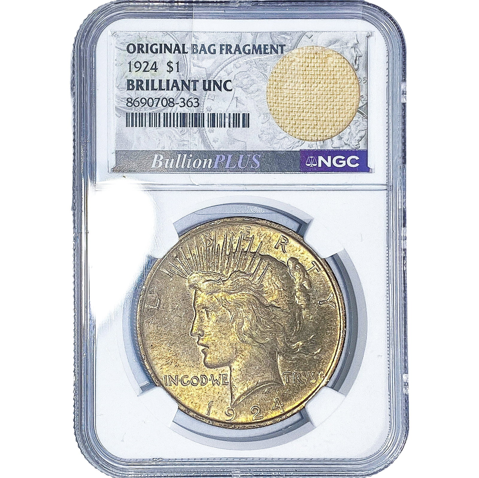 1924 Silver Peace Dollar NGC BU: 1924 Silver Peace Dollar NGC BU