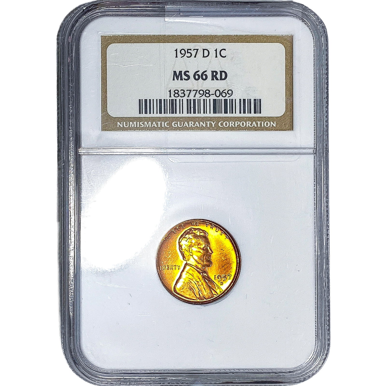 1957-D Wheat Cent NGC MS66 RD (1 of 2)