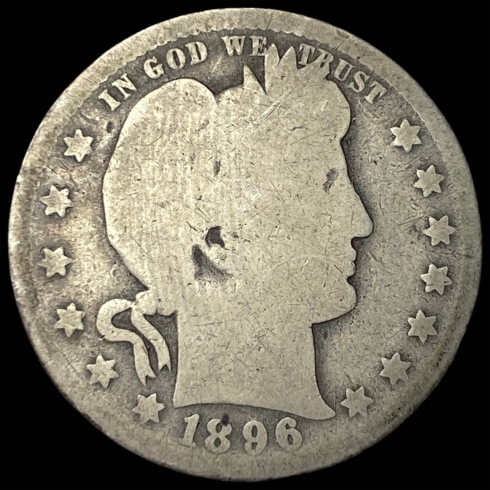 1896 Barber Quarter NICELY CIRCULATED (1 of 2)