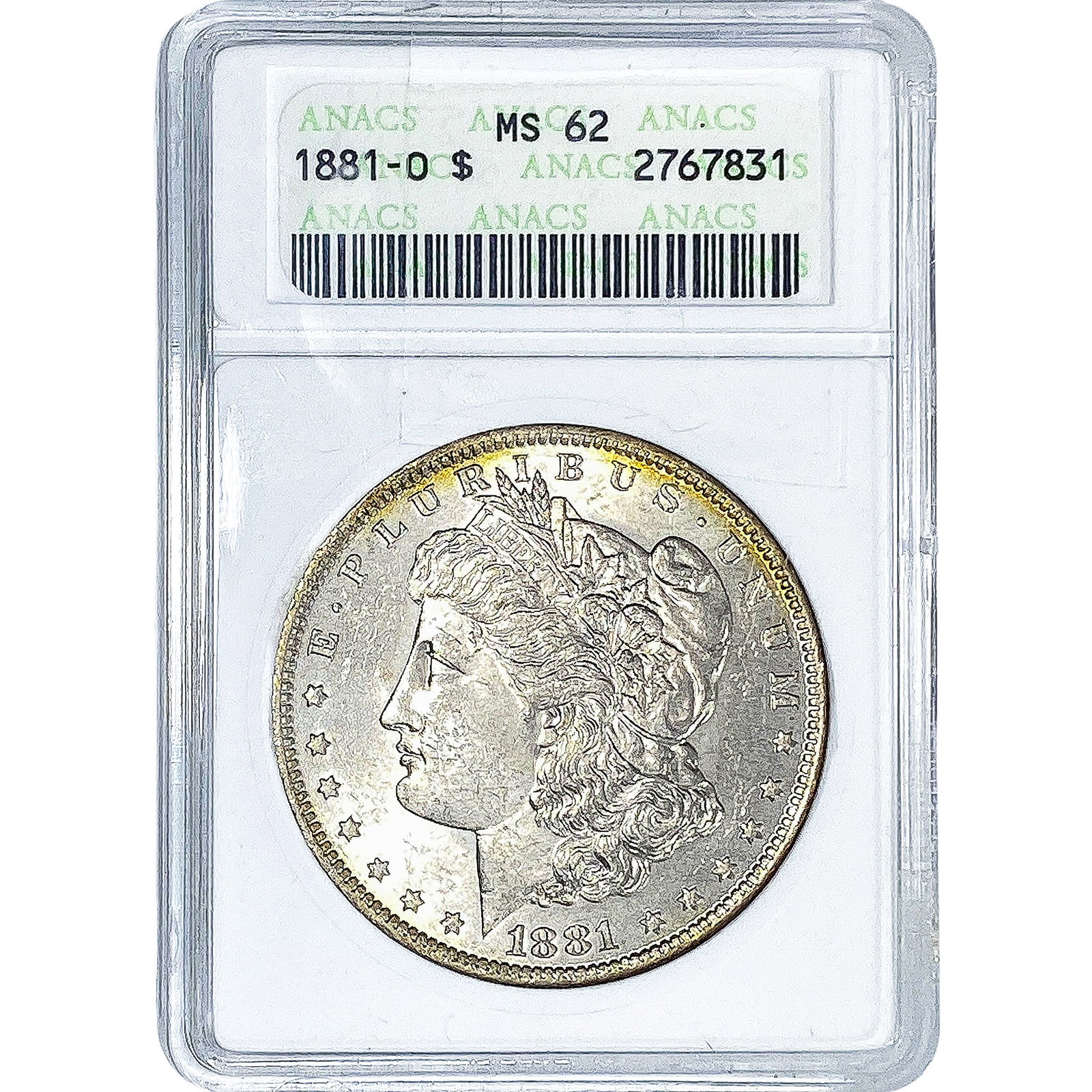 1881-O Morgan Silver Dollar ANACS MS62: 1881-O Morgan Silver Dollar ANACS MS62