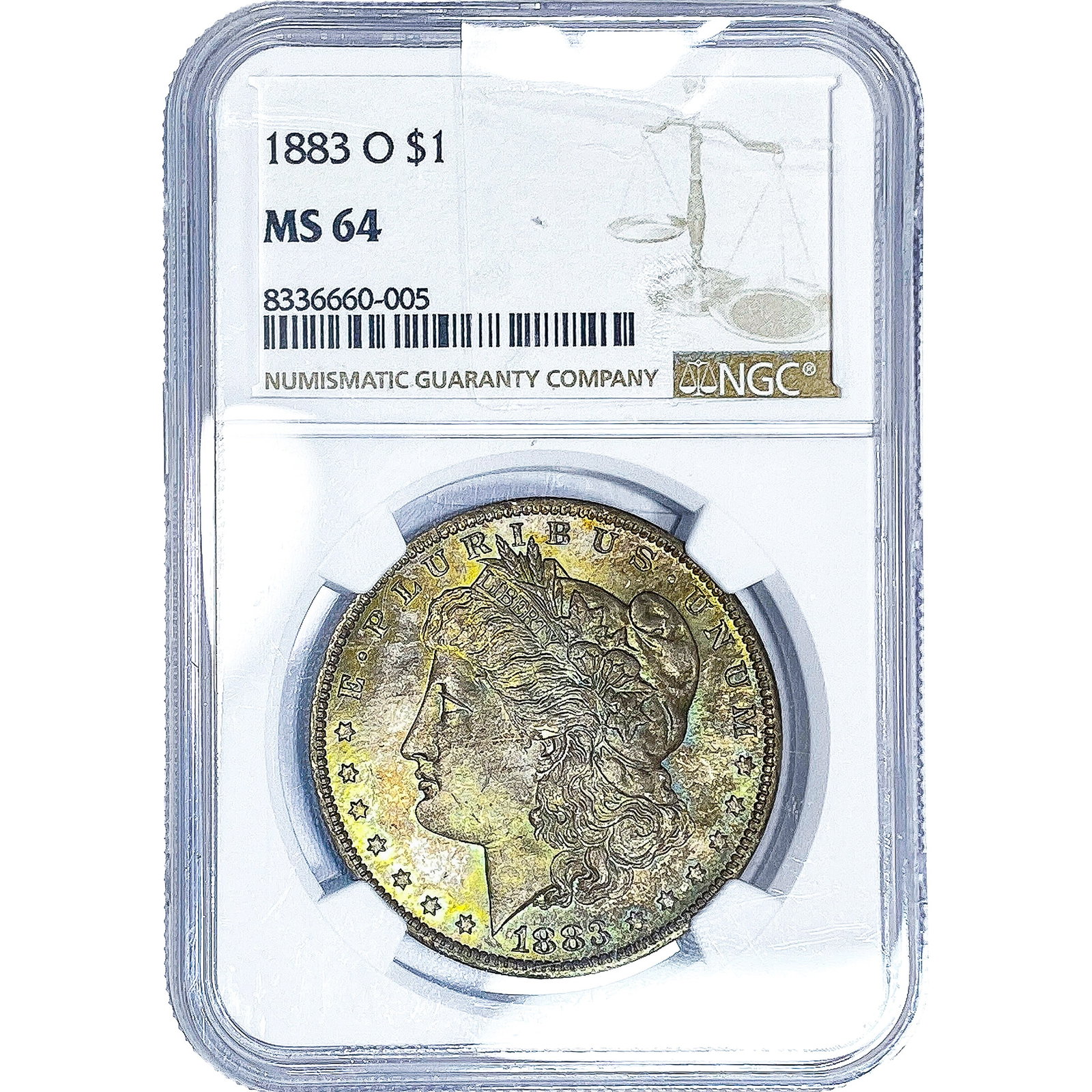 1883-O Morgan Silver Dollar NGC MS64: 1883-O Morgan Silver Dollar NGC MS64