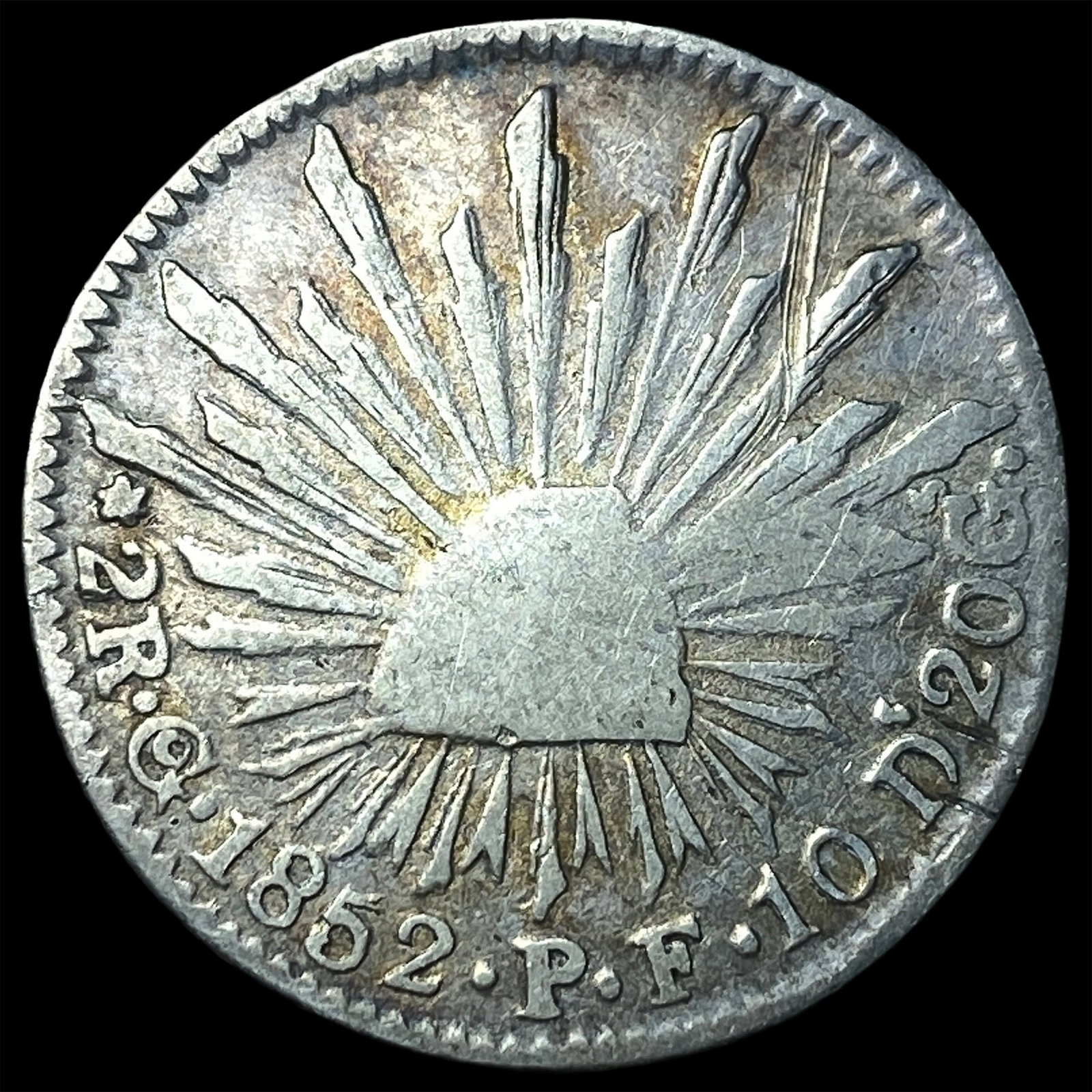 1852 Mexico Silver 2 Reales P.F. Mint LIGHTLY CIRCULATED: 1852 Mexico Silver 2 Reales P.F. Mint LIGHTLY CIRCULATED