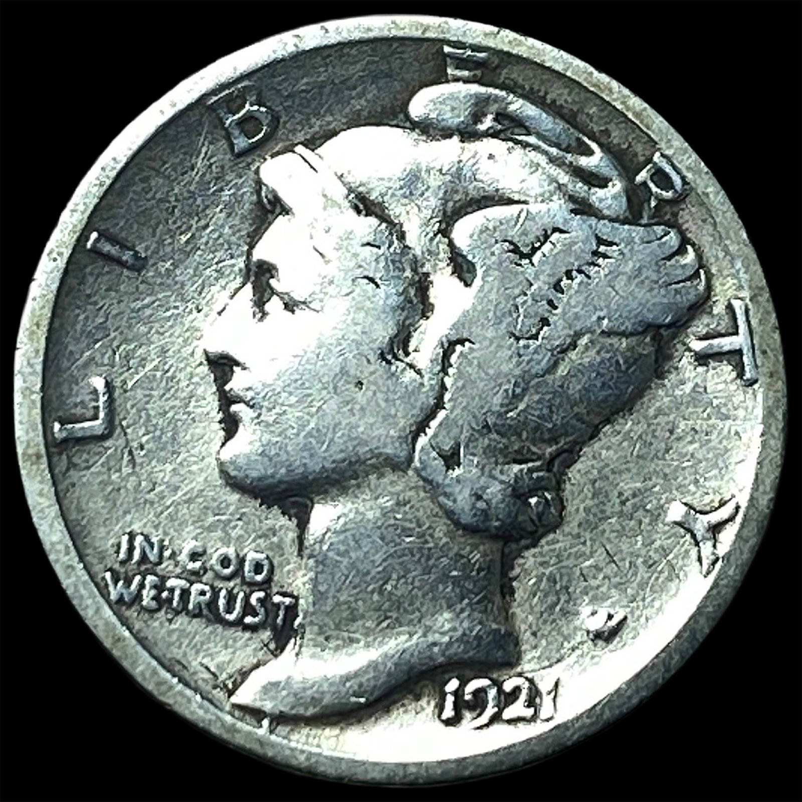 1921 Mercury Dime LIGHTLY CIRCULATED: 1921 Mercury Dime LIGHTLY CIRCULATED