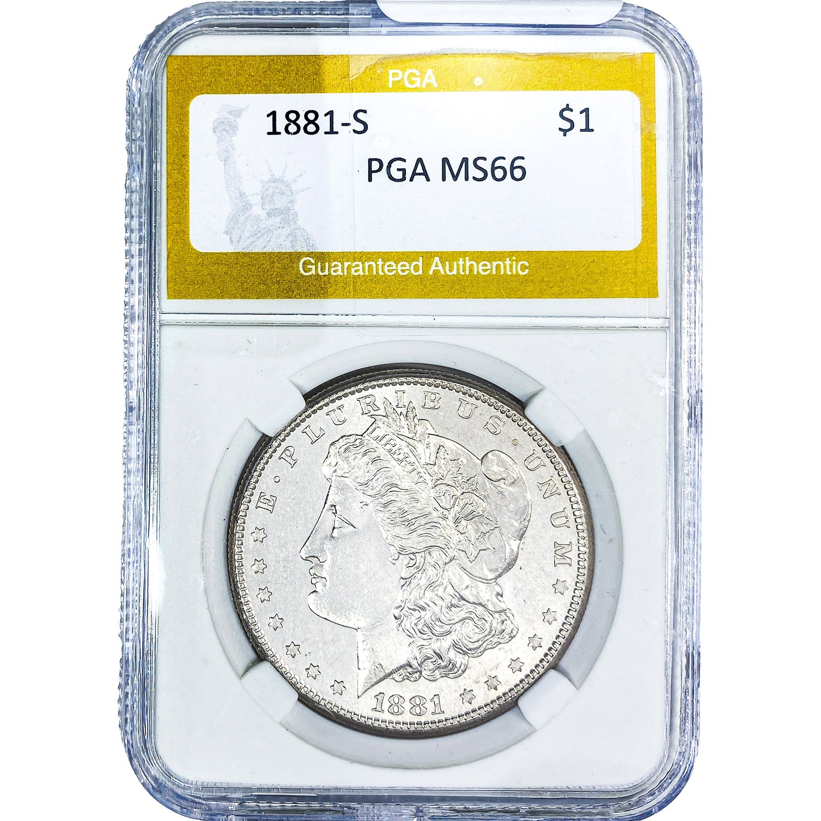 1881-S Morgan Silver Dollar PGA MS66: 1881-S Morgan Silver Dollar PGA MS66