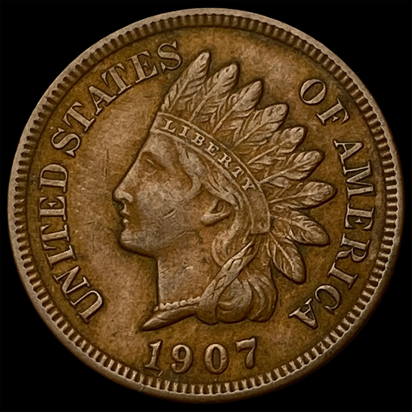 1907 Indian Head Cent NEARLY UNCIRCULATED: 1907 Indian Head Cent NEARLY UNCIRCULATED