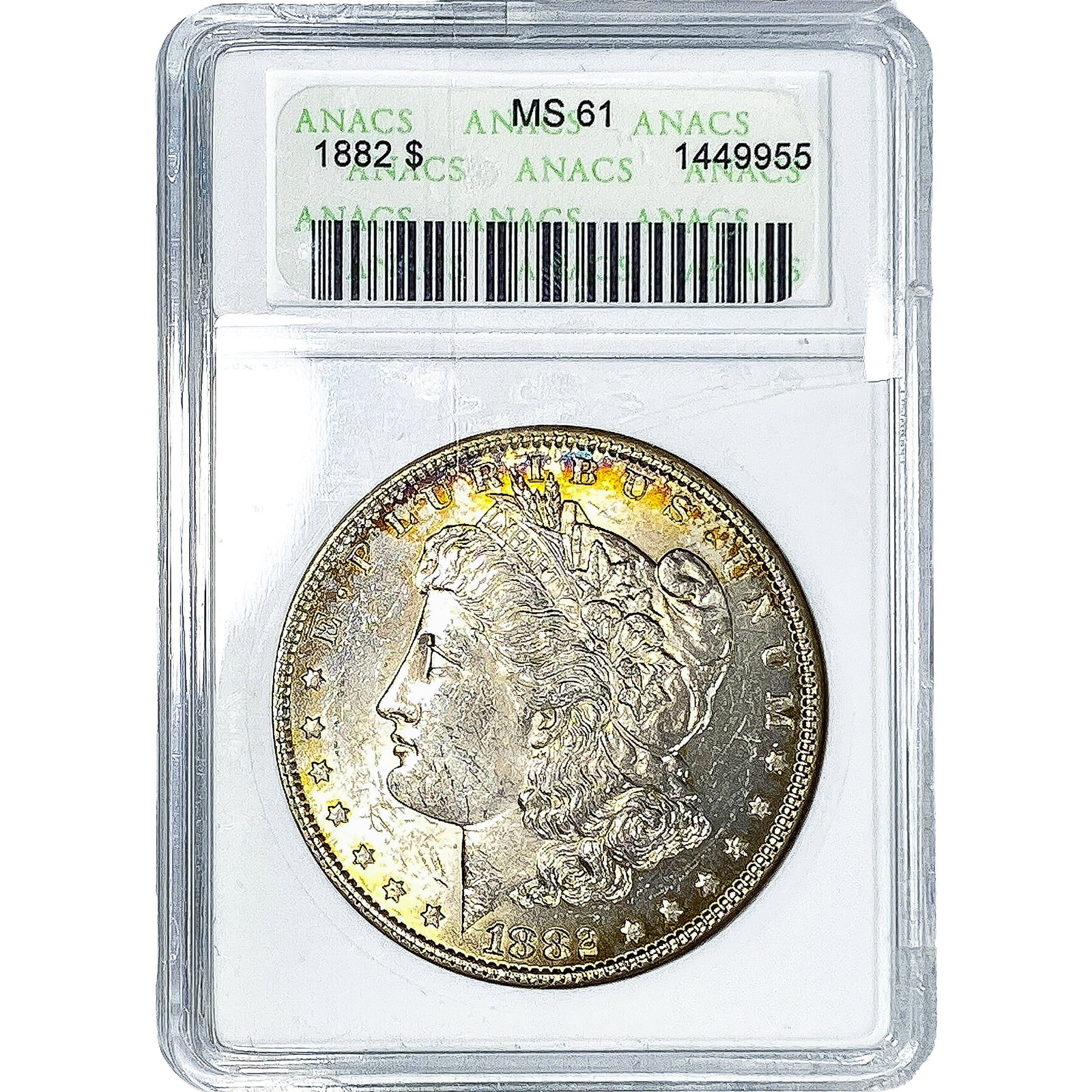 1882 Morgan Silver Dollar ANACS MS61: 1882 Morgan Silver Dollar ANACS MS61